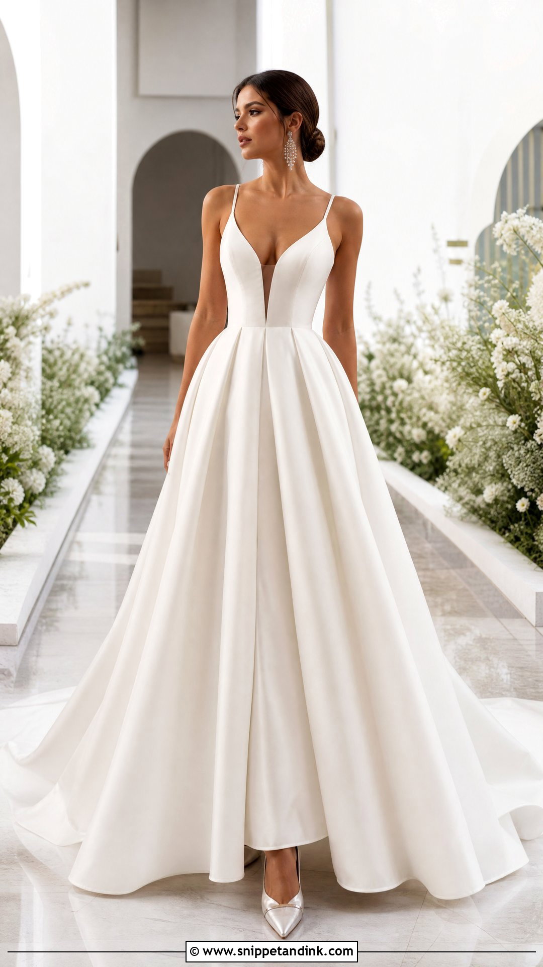 Illusion Plunging Neckline Wedding Dress - Snippet and Ink - 20 Illusion Wedding Dress Ideas