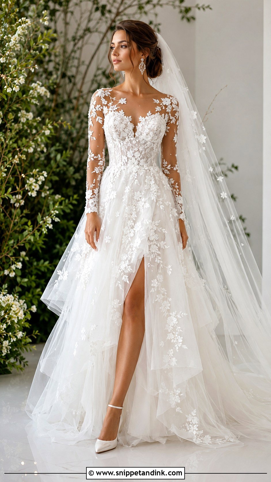 Illusion Sleeve Lace Wedding Dress - Snippet and Ink - 20 Dantel Wedding Dress Long Sleeve Ideas