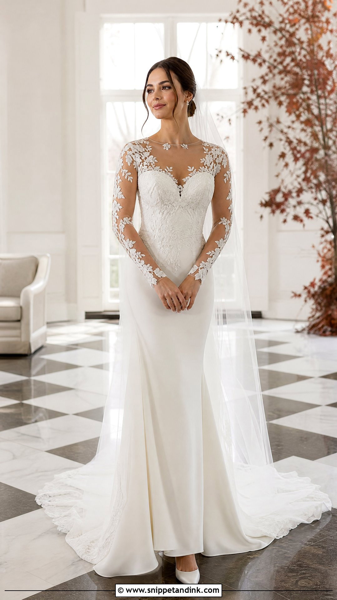 Illusion Sleeve Lace Wedding Dress - Snippet and Ink - 20 Illusion Wedding Dress Ideas