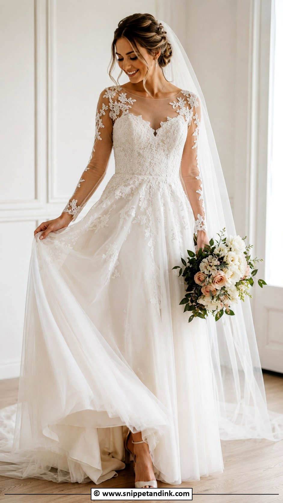Illusion Sleeve Wedding Dress - Snippet and Ink - 35 Wedding Dress with Sleeves