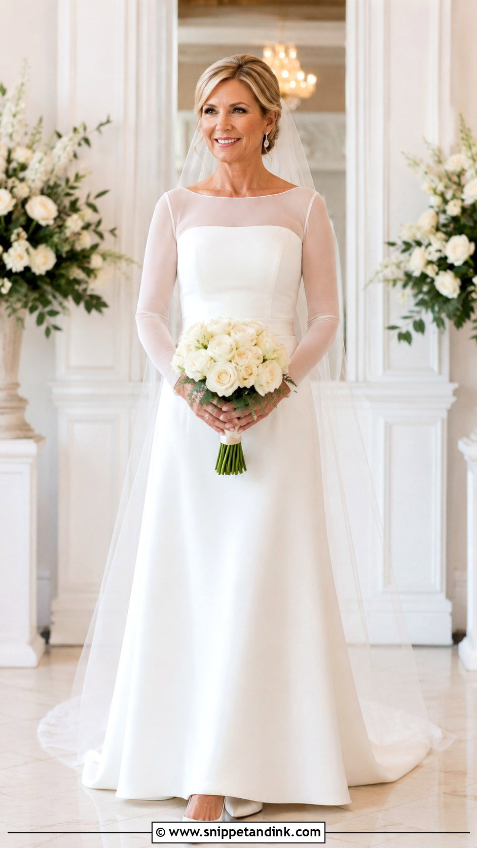 Illusion Sleeve Wedding Dress - Snippet and Ink - 20 Classy Simple Long Sleeve Wedding Dress Ideas