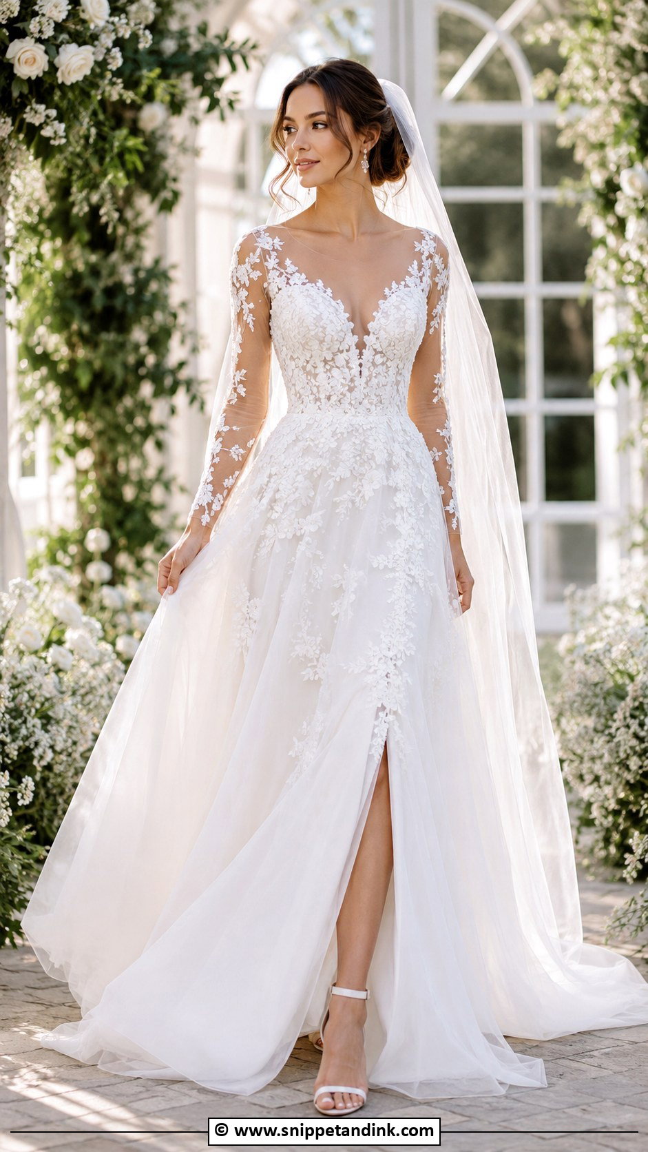 Illusion Sleeve Wedding Dress - Snippet and Ink - 35 Wedding Dresses with Sleeves