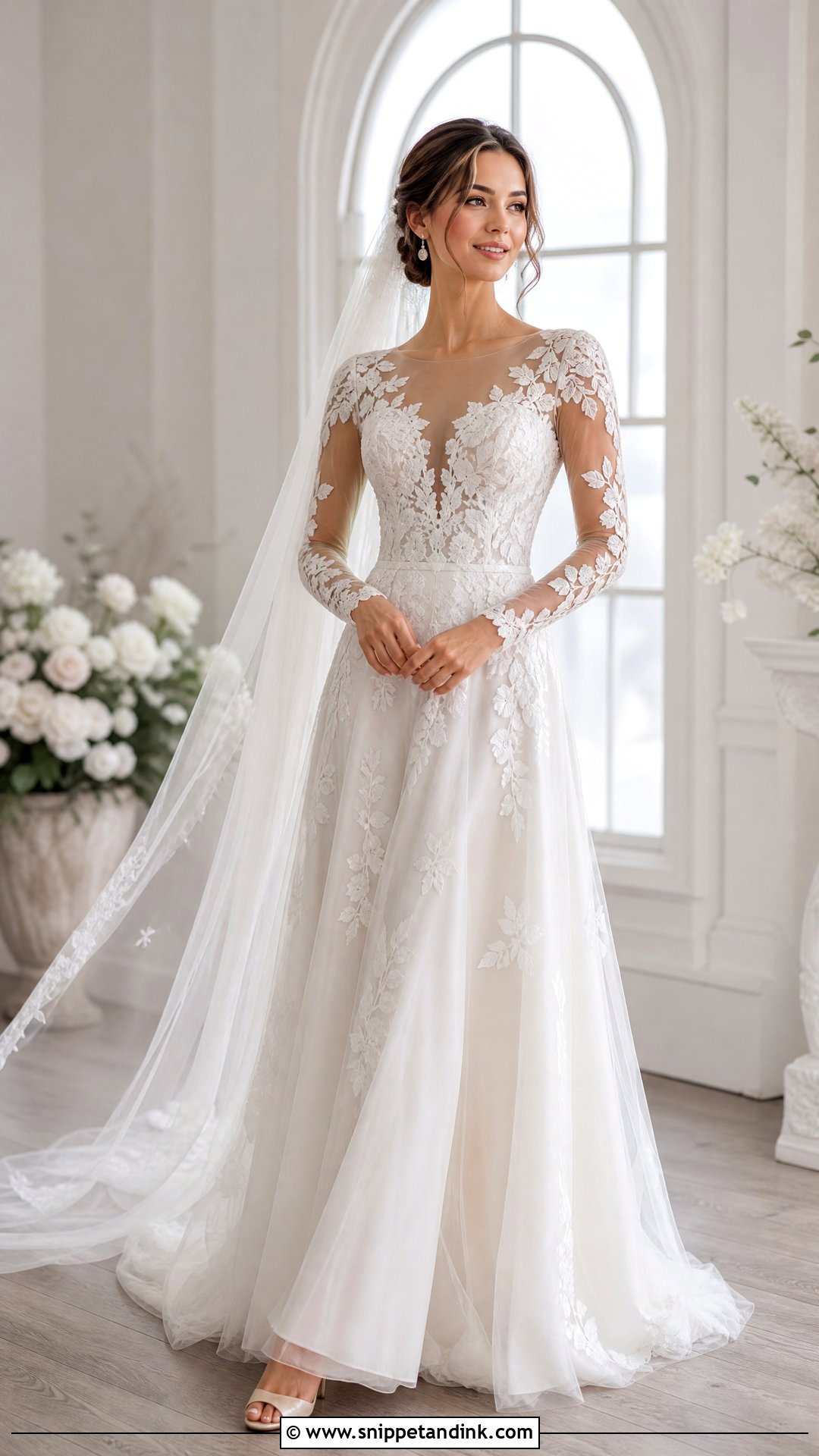 Illusion Sleeve Wedding Dress - Snippet and Ink - 25 Elegant Wedding Dress with Sleeves
