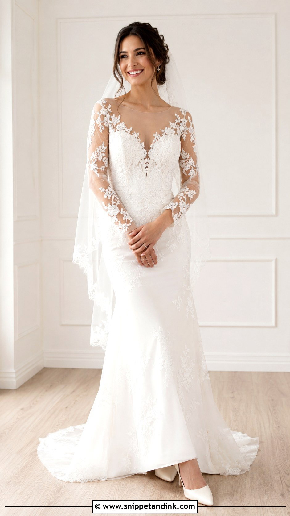 Illusion Sleeve Wedding Dress - Snippet and Ink - 25 Sleeved Wedding Dress Ideas