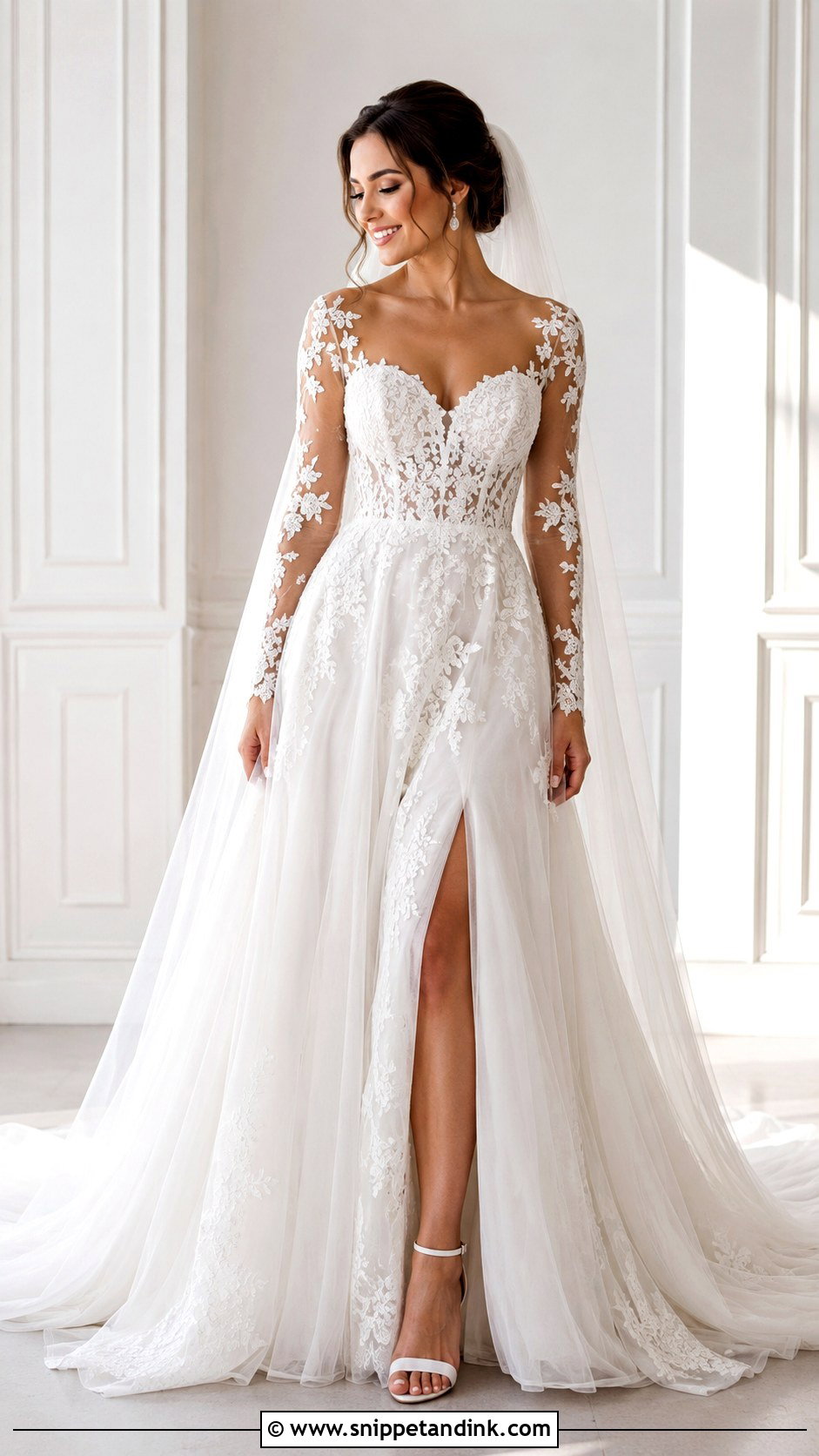 Illusion Sleeve Wedding Dress - Snippet and Ink - 30 Wedding Dresses Sleeves
