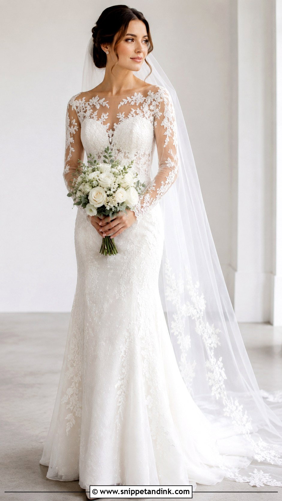 Illusion Sleeve Wedding Dress - Snippet and Ink - 25 Classic Timeless Wedding Dress Ideas