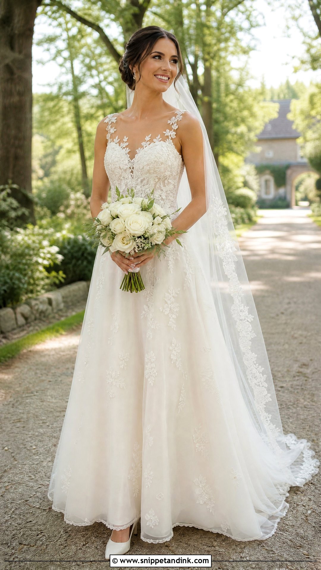 Illusion Strap Lace Wedding Dress - Snippet and Ink - 20 Wedding Dresses Straps