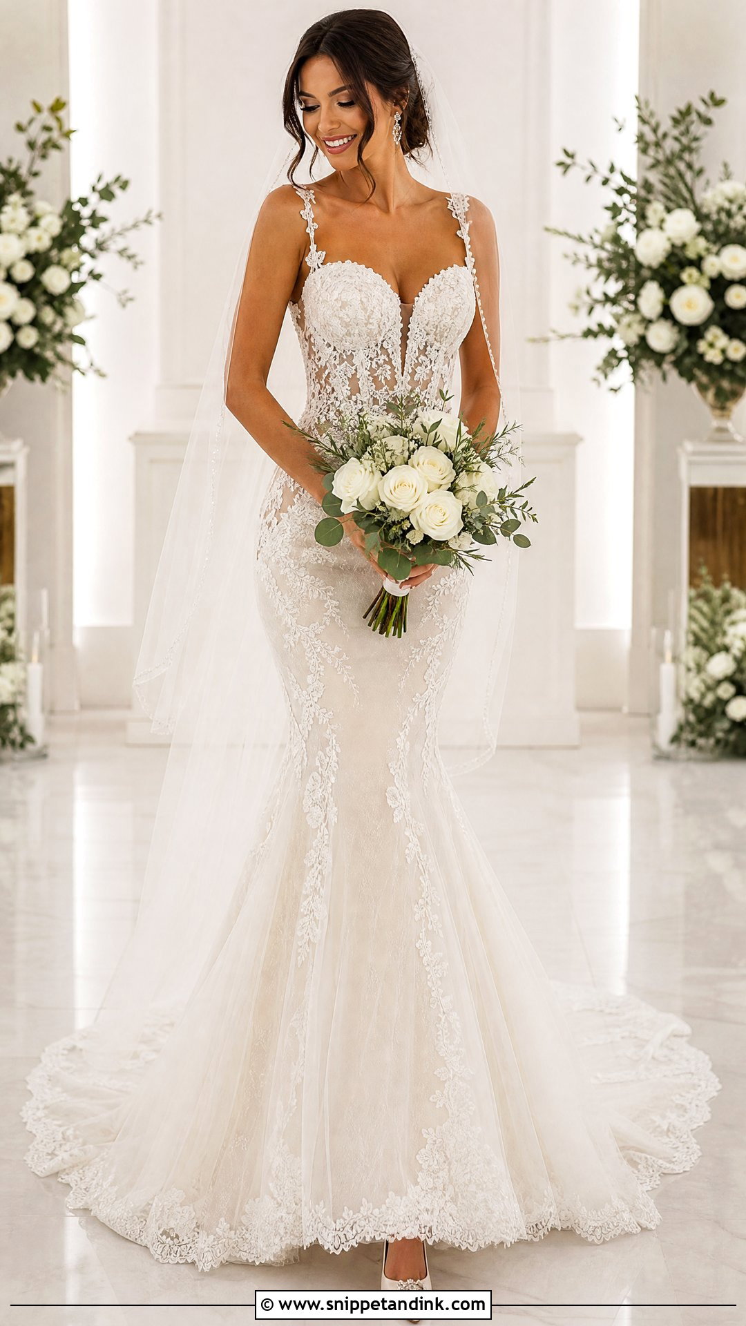 Illusion Sweetheart Mermaid Wedding Dress - Snippet and Ink - 20 Sweetheart Mermaid Wedding Dress Ideas