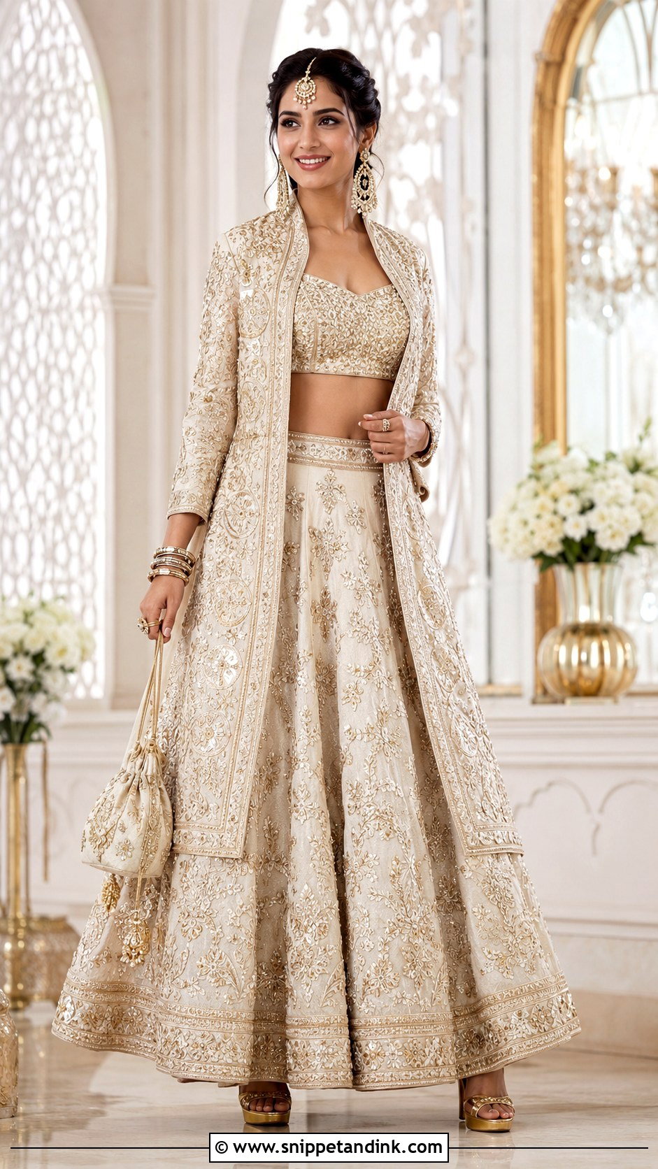 Indian Bridal Jacket Lehenga - Snippet and Ink - 20 Indian Wedding Outfits for Bride