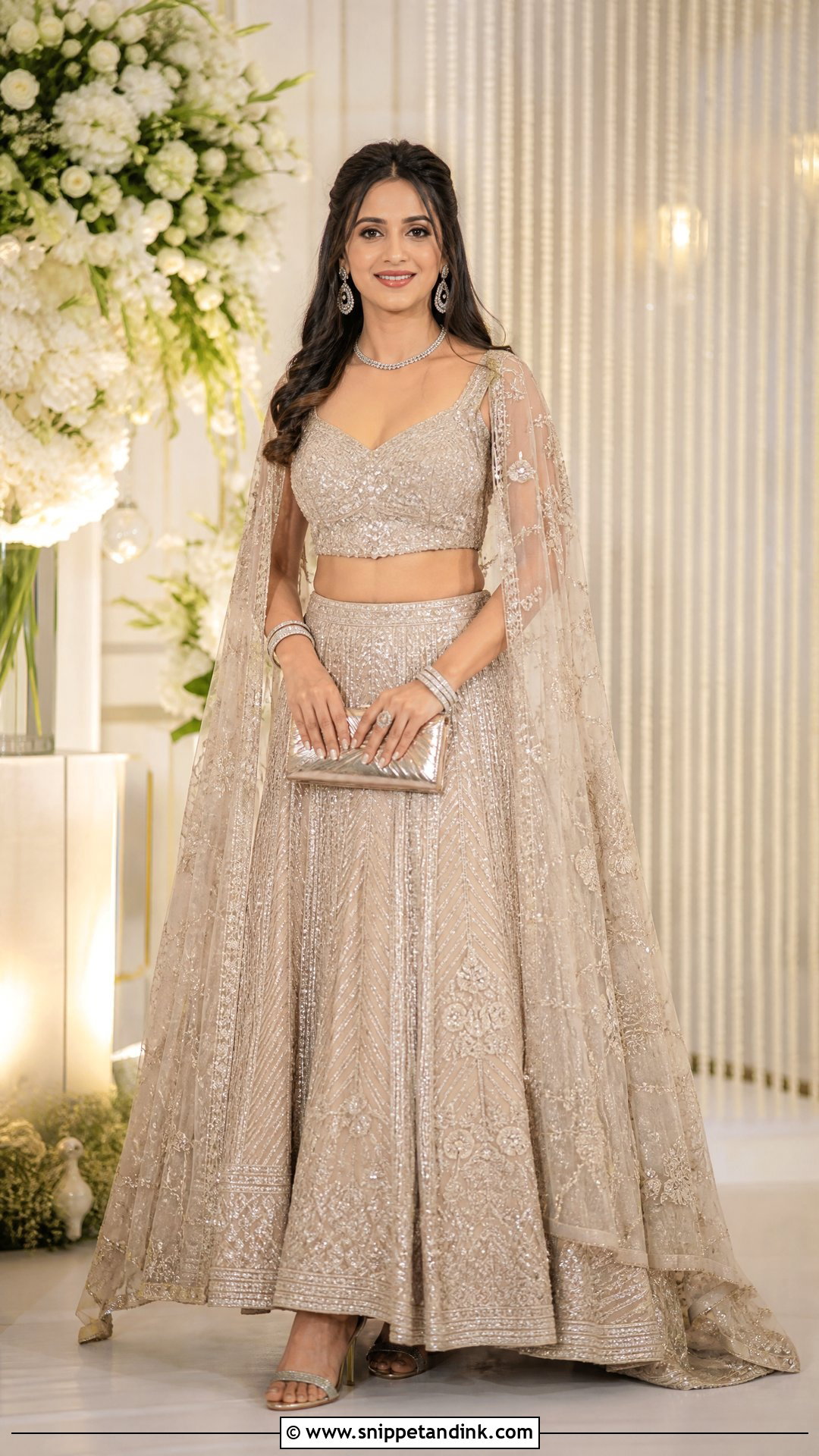 Indian Bridal Lehenga With Cape - Snippet and Ink - 20 Indian Bridal Wedding Dress Ideas