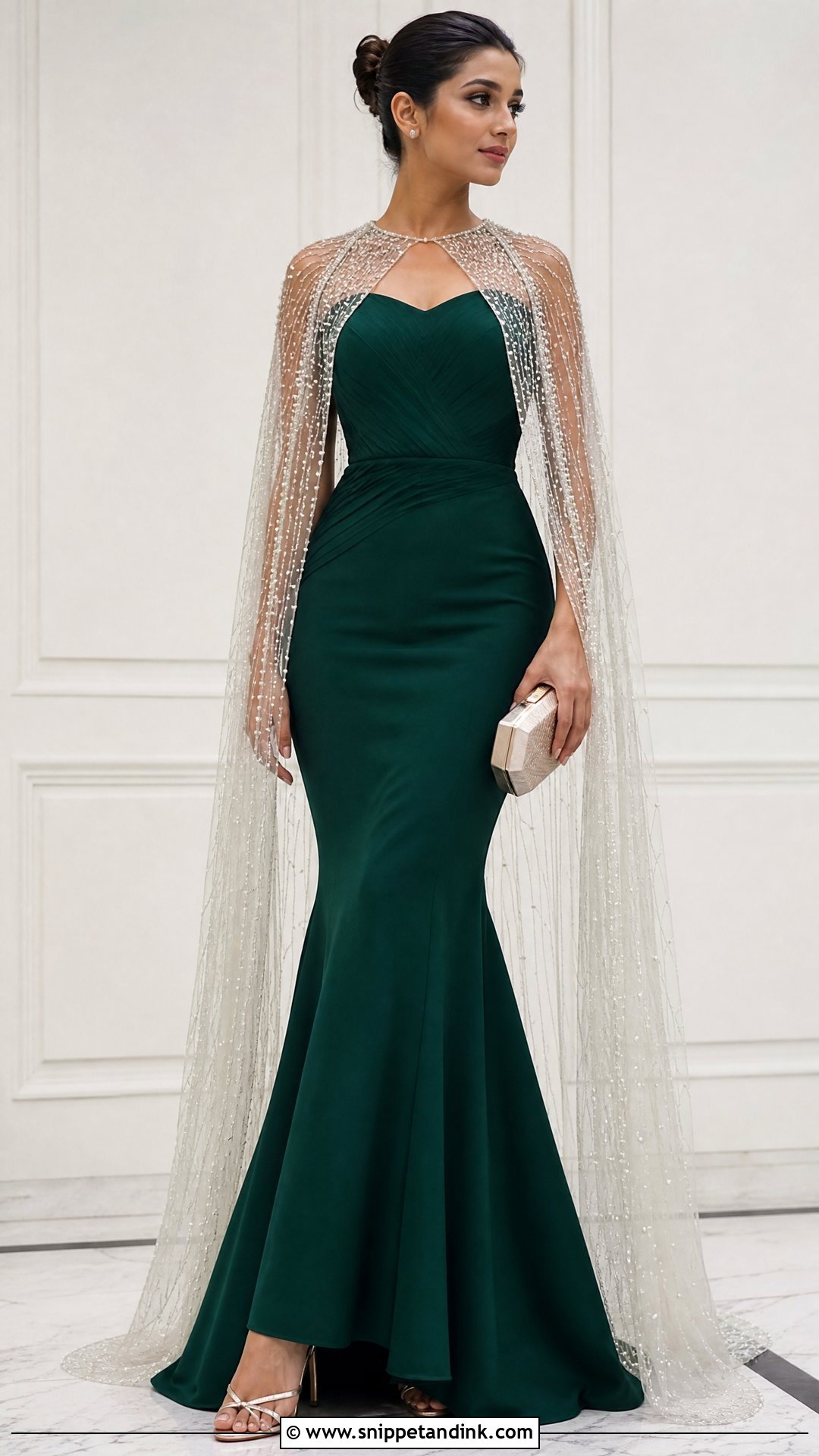 Indian Fish Cut Gown With Cape - Snippet and Ink - 25 Indian Fish Cute Gown Ideas