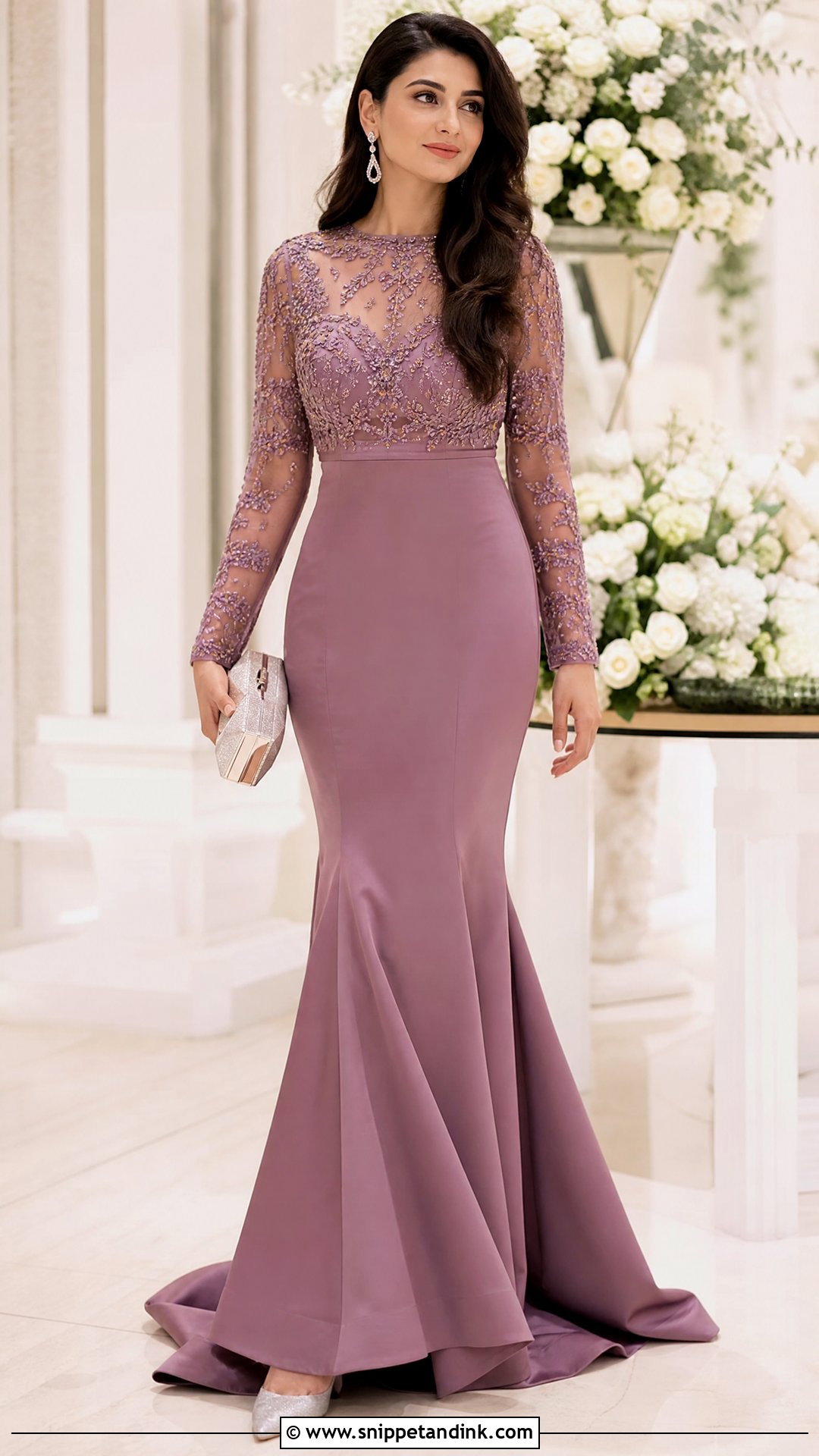 Indian Fish Cut Gown With Net Sleeves - Snippet and Ink - 25 Indian Fish Cute Gown Ideas