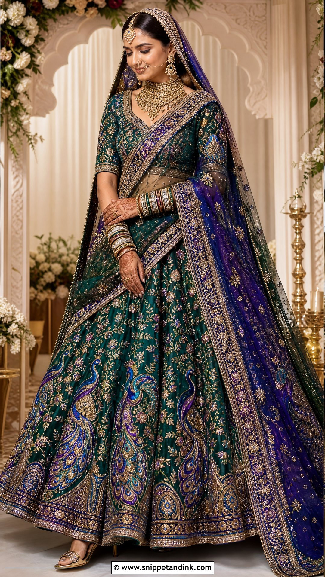 Indian Peacock Bridal Lehenga - Snippet and Ink - 20 Peacock Wedding Dresses
