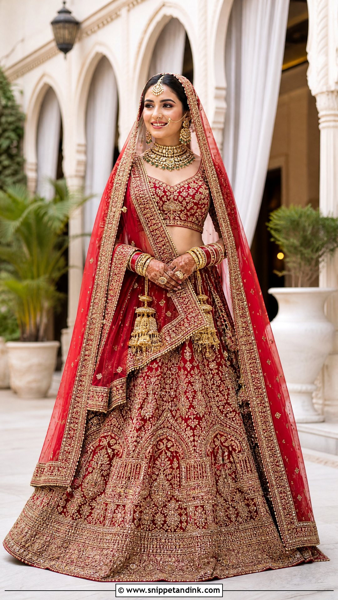 Indian Traditional Marriage Dress With Red Lehenga - Snippet and Ink - 20 Traditional Marriage Dress for Women Ideas