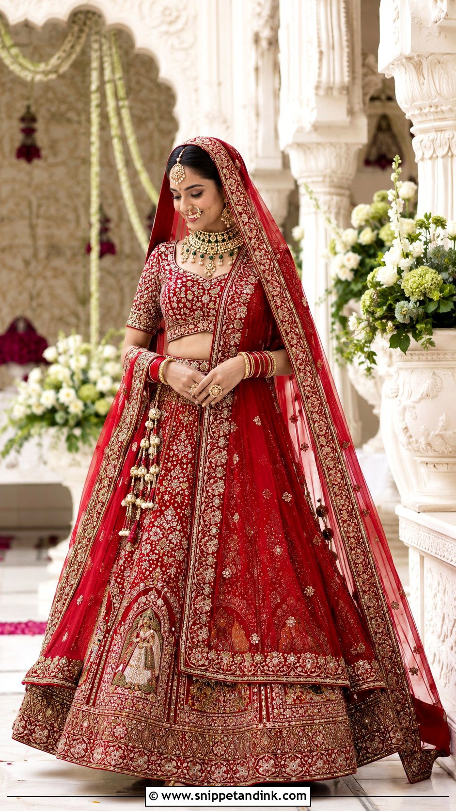 Indian Traditional Marriage Red Lehenga Outfit - Snippet and Ink - 20 Traditional Marriage Outfit Ideas