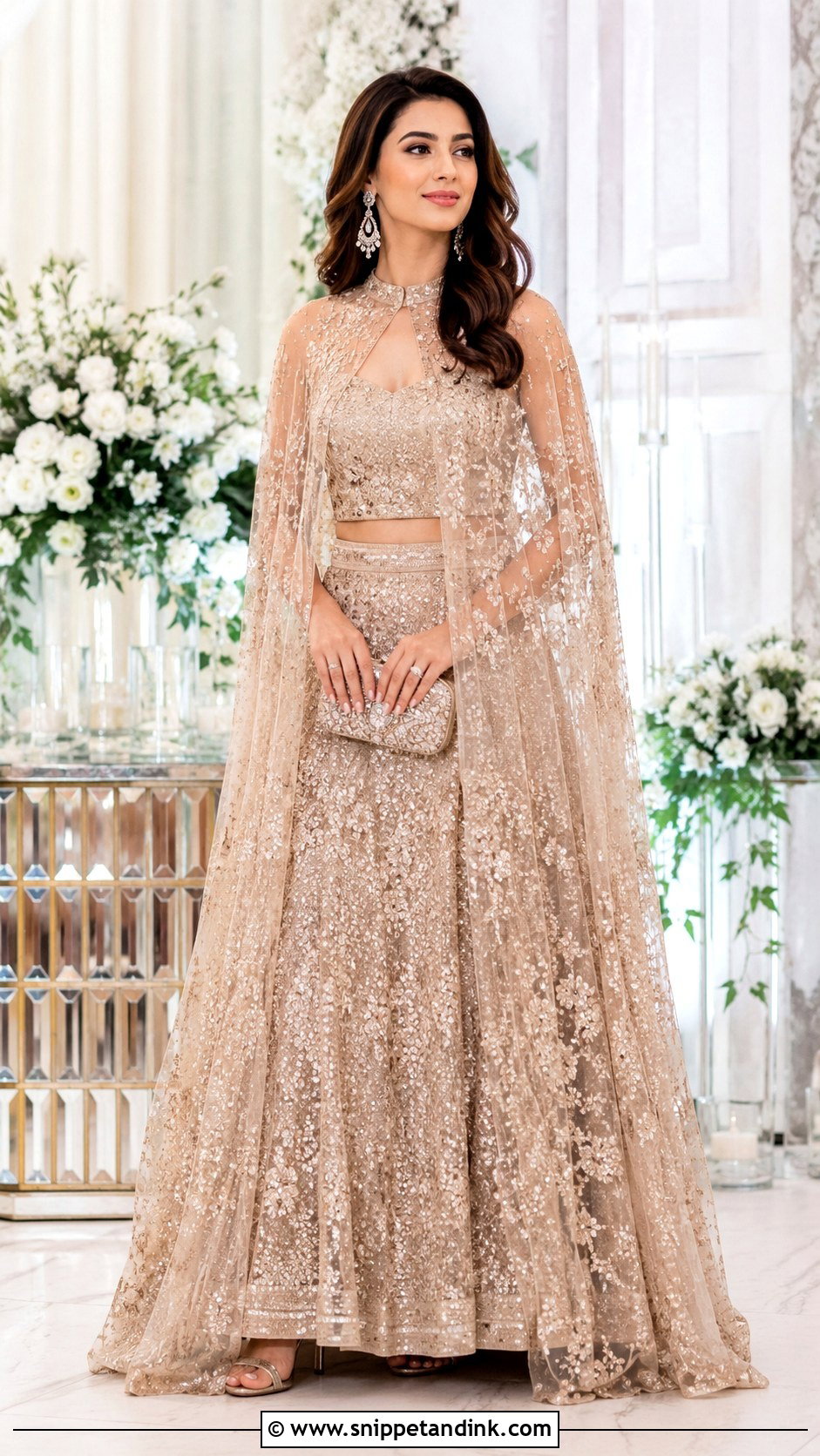 Indian Wedding Cape Lehenga - Snippet and Ink - 30 Indian Dresses for Wedding