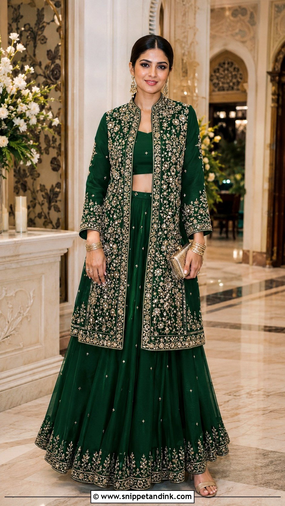 Indian Wedding Jacket Lehenga - Snippet and Ink - 30 Indian Dresses for Wedding