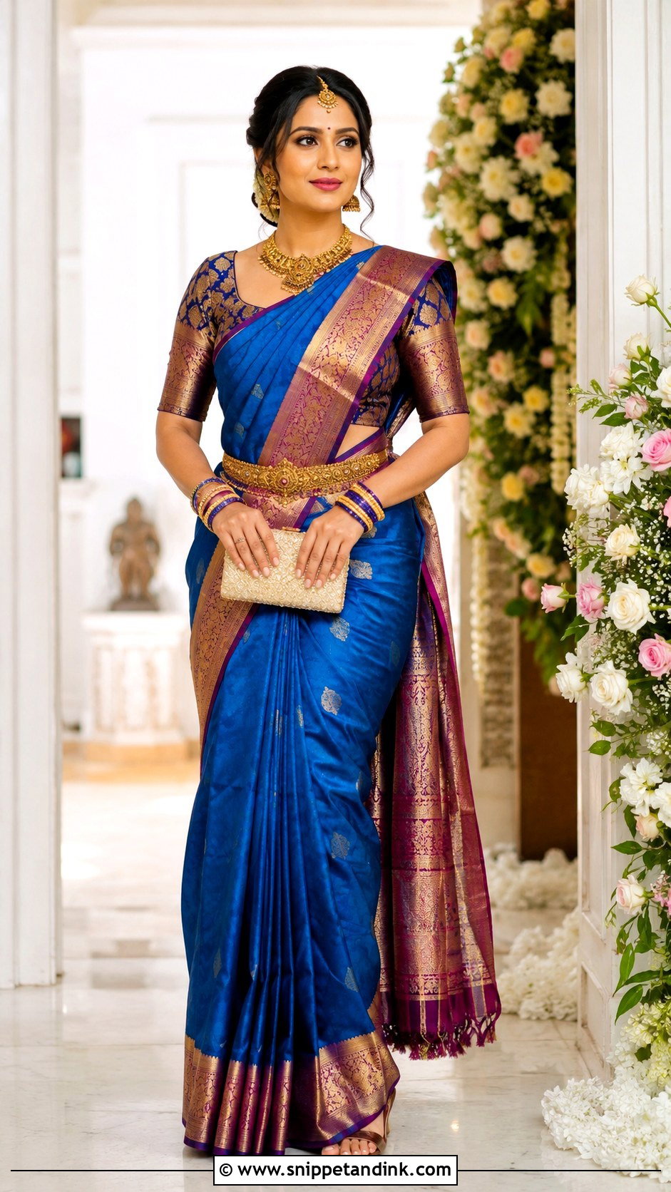 Indian Wedding Kanjivaram Saree - Snippet and Ink - 30 Indian Dresses for Wedding