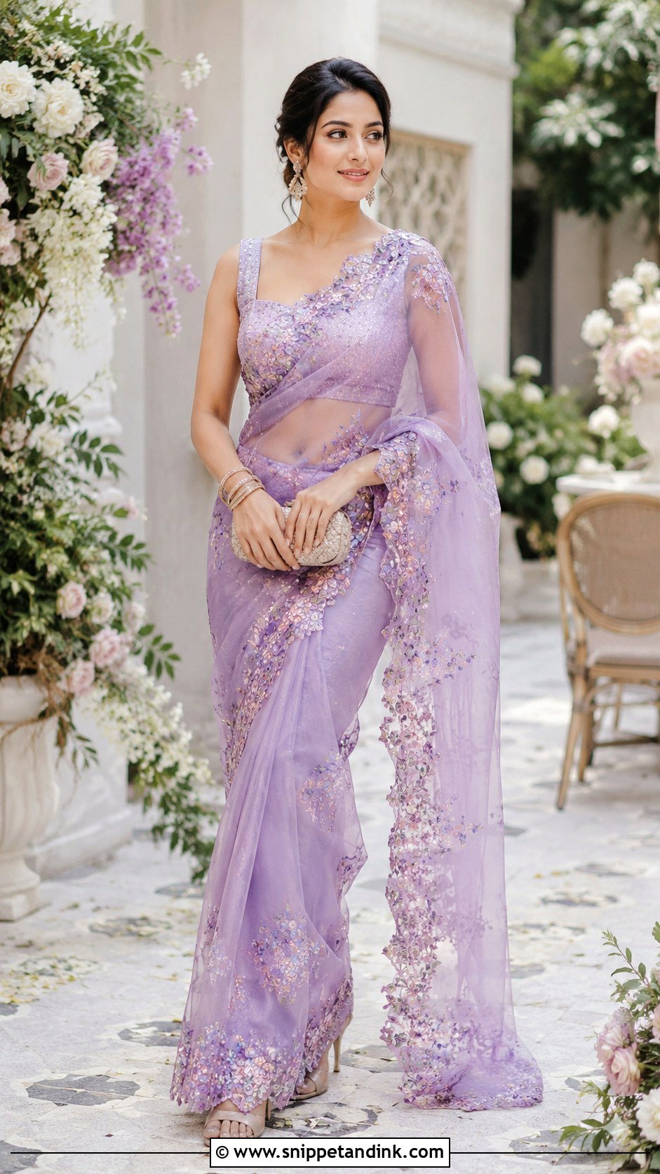 Indian Wedding Organza Saree - Snippet and Ink - 30 Indian Dresses for Wedding
