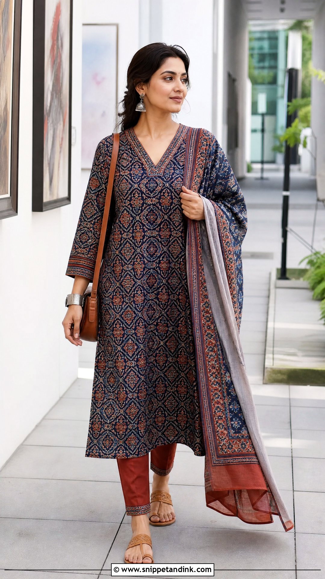 Indigo Ajrakh Printed Salwar Suit - Snippet and Ink - 20 Printed Salwar Suit Ideas