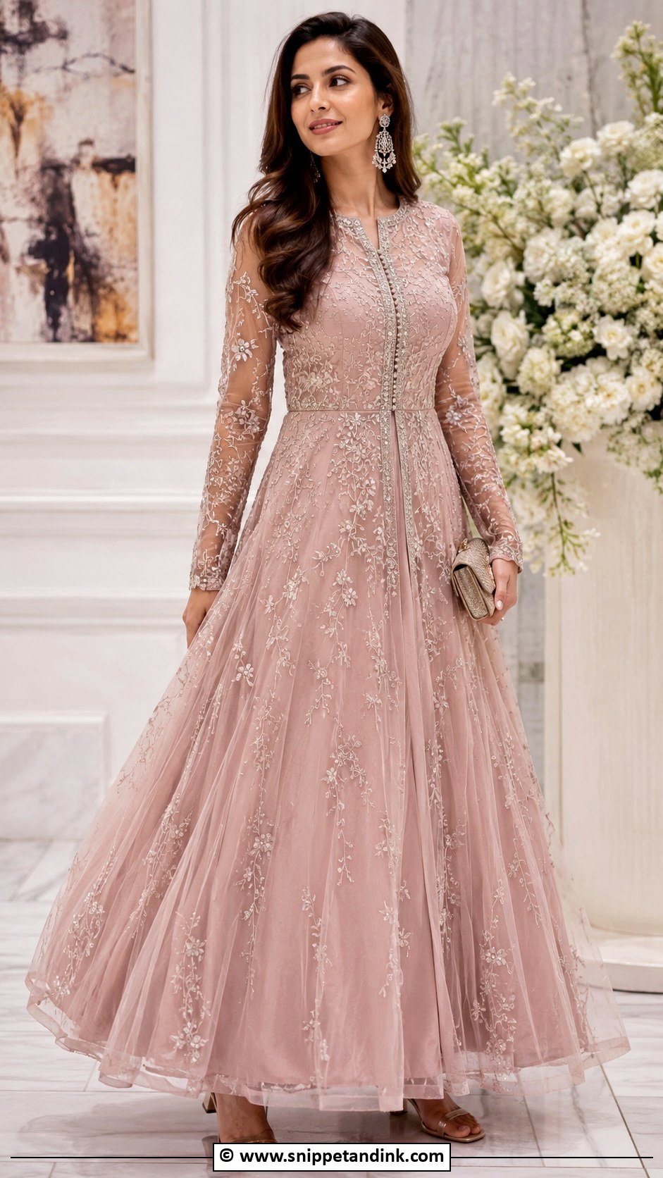Indo Western Anarkali Gown For Wedding - Snippet and Ink - 25 Indo Western Outfits for Women Wedding