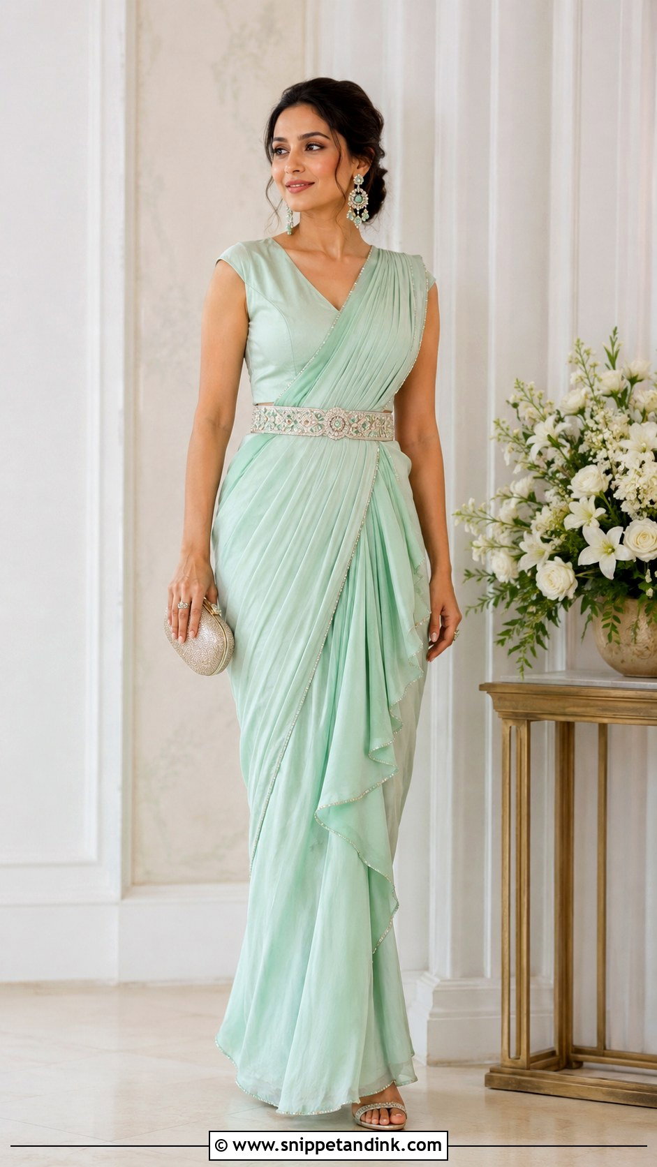 Indo Western Belted Saree - Snippet and Ink - 25 Indo Western Dress for Wedding Ideas