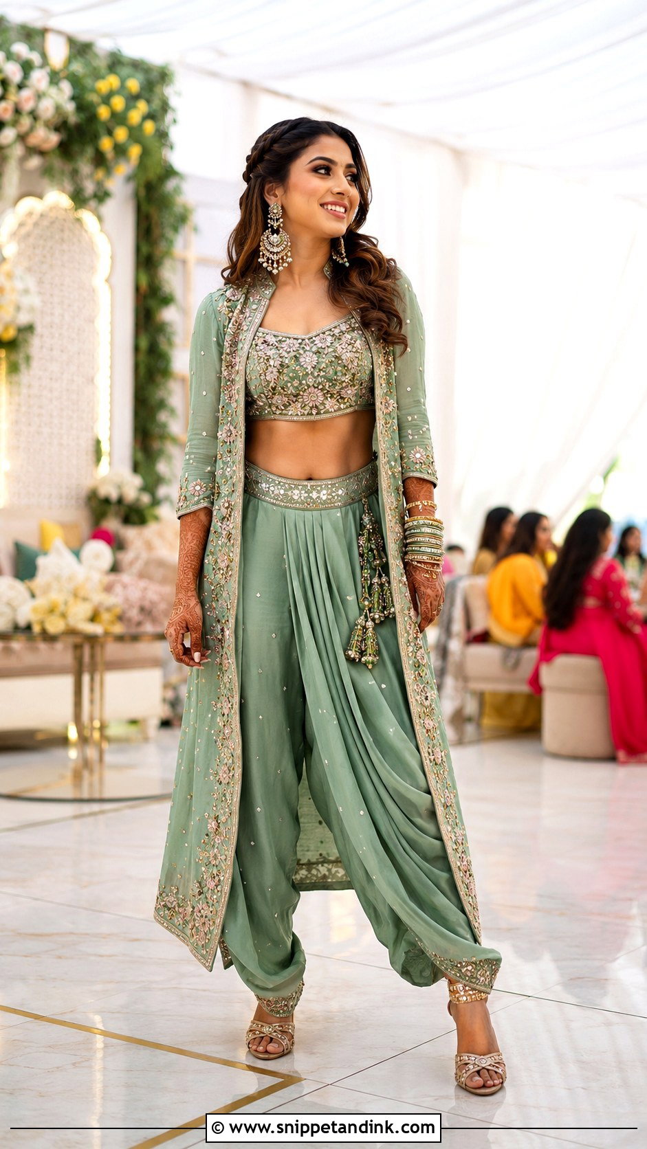 Indo Western Bridal Mehndi Dress - Snippet and Ink - 25 Bridal Mehndi Dresses