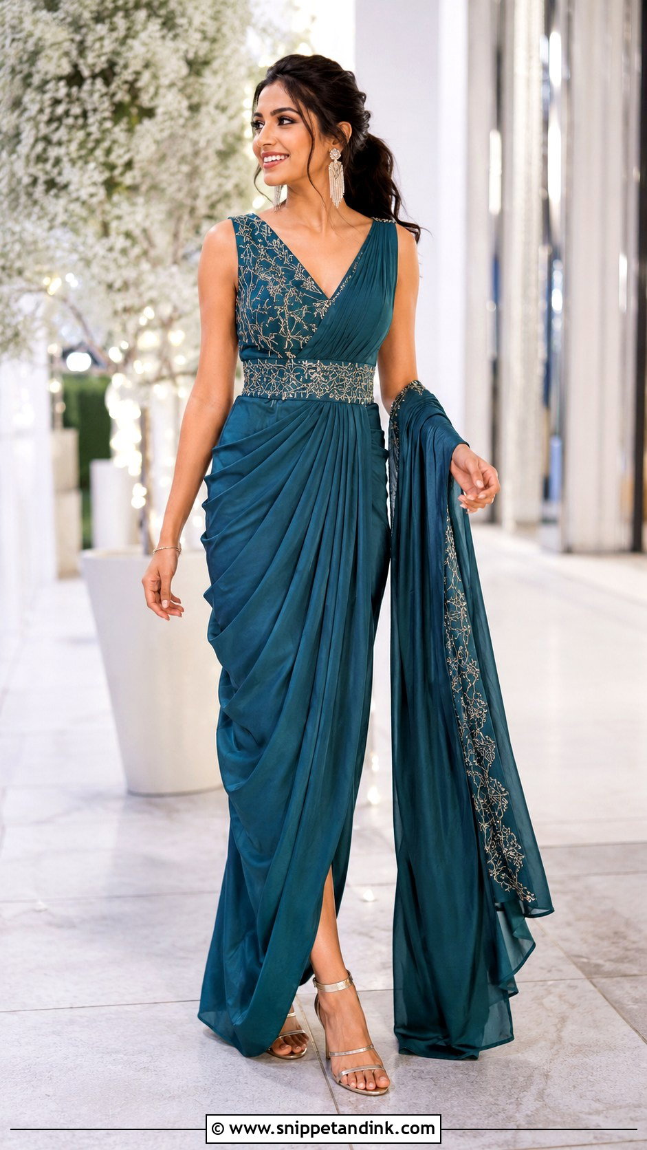 Indo Western Bridal Sangeet Gown - Snippet and Ink - 25 Bridal Sangeet Outfit Gown Ideas