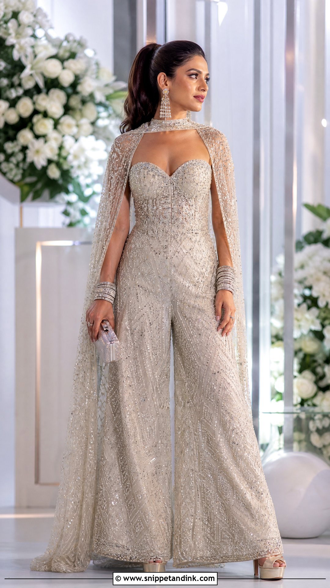 Indo Western Bride Sangeet Jumpsuit - Snippet and Ink - 25 Bride Sangeet Outfit Ideas