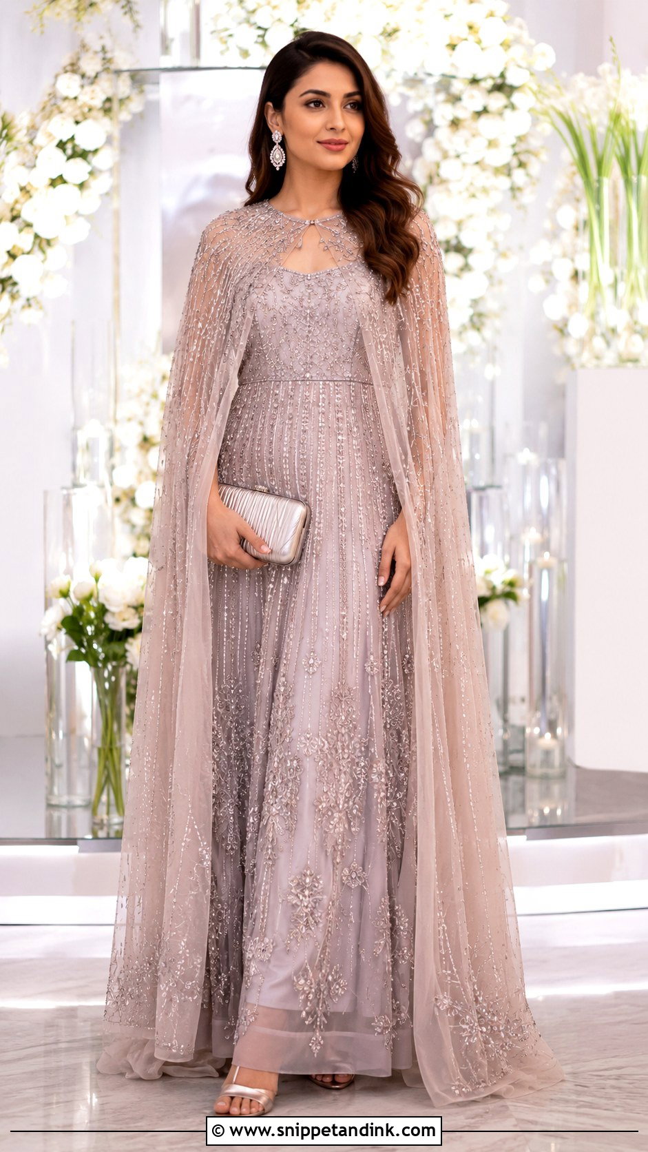 Indo Western Cape Gown Outfit - Snippet and Ink - 30 Indo Western Wedding Outfits