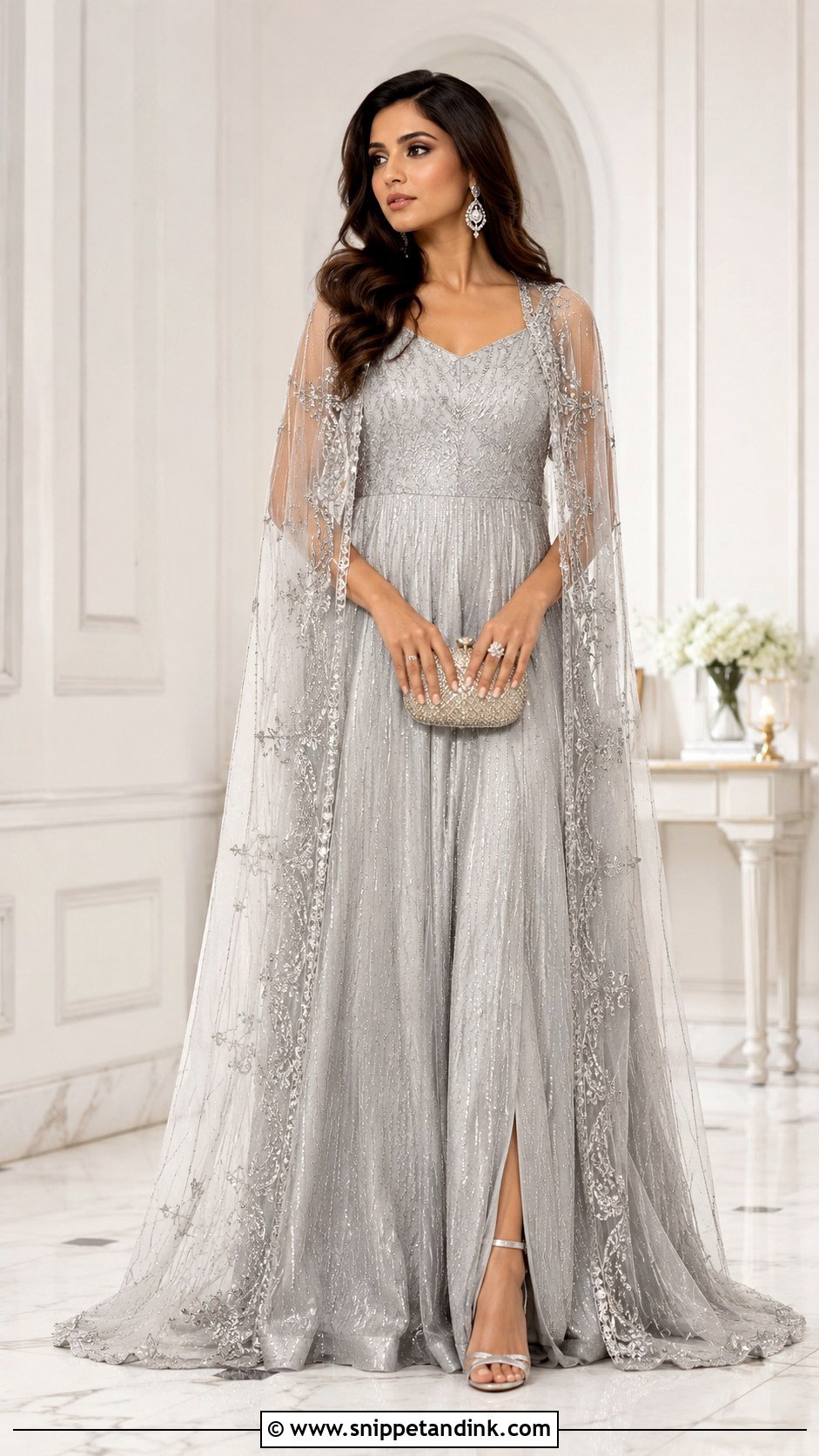 Indo Western Cape Gown - Snippet and Ink - 25 Indo Western Dress for Wedding Ideas