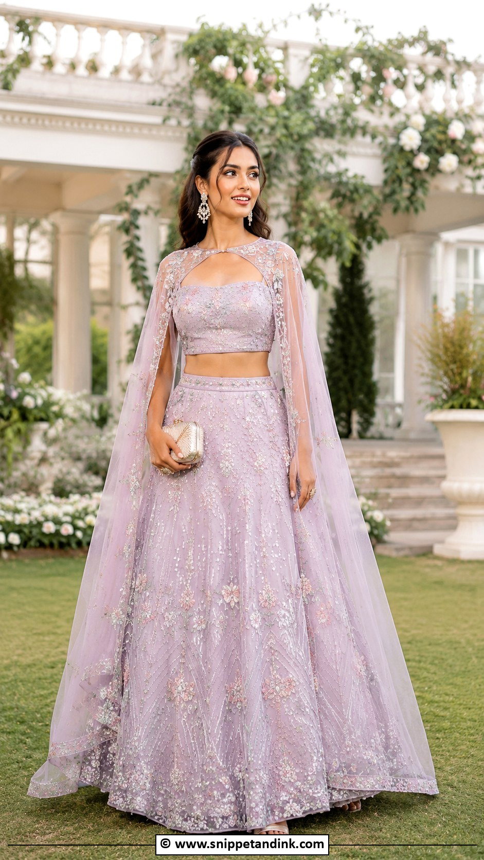 Indo Western Cape Lehenga For Wedding - Snippet and Ink - 25 Indo Western Outfits for Women Wedding