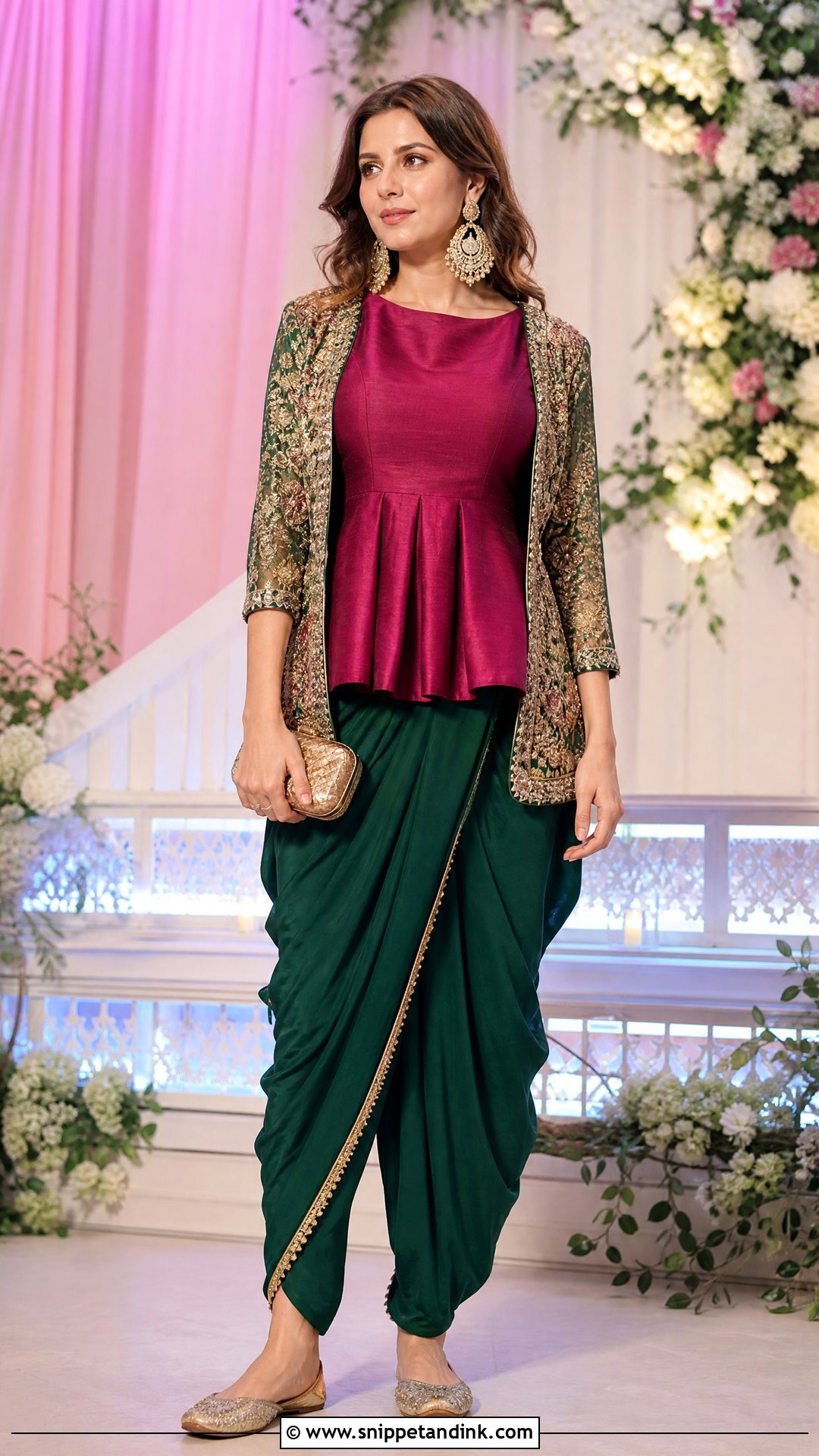 Indo Western Dhoti Mehandi Outfit - Snippet and Ink - 20 Mehandi Ceremony Outfit Ideas