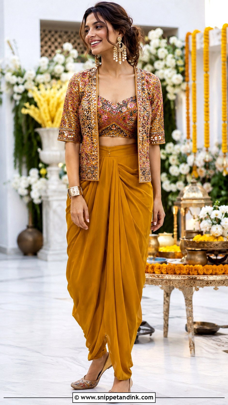 Indo Western Dhoti Set - Snippet and Ink - 25 Indian Wedding Outfits for Brides Sister