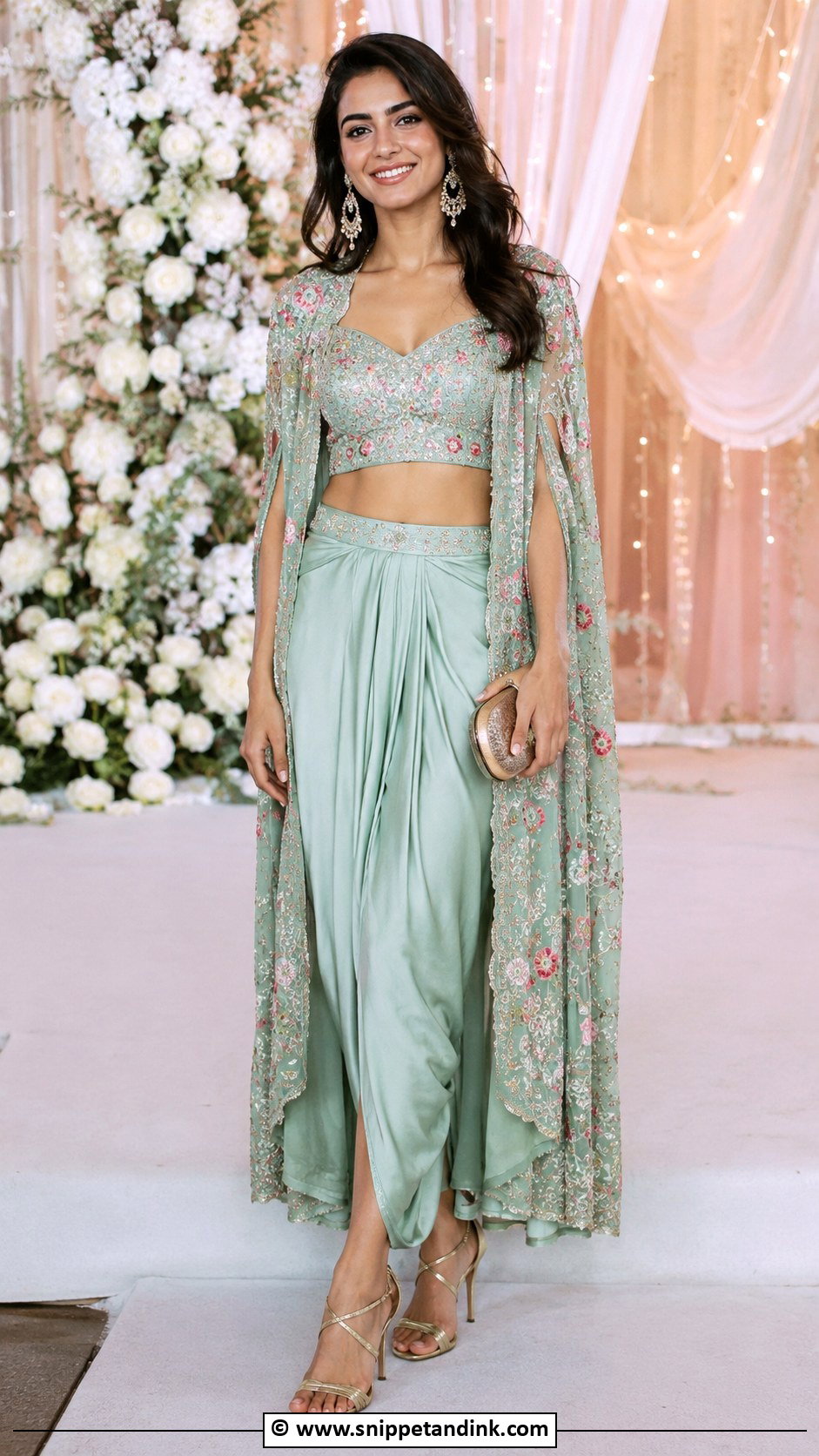 Indo Western Dhoti Set Sangeet Outfit - Snippet and Ink - 30 Sangeet Outfits for Women