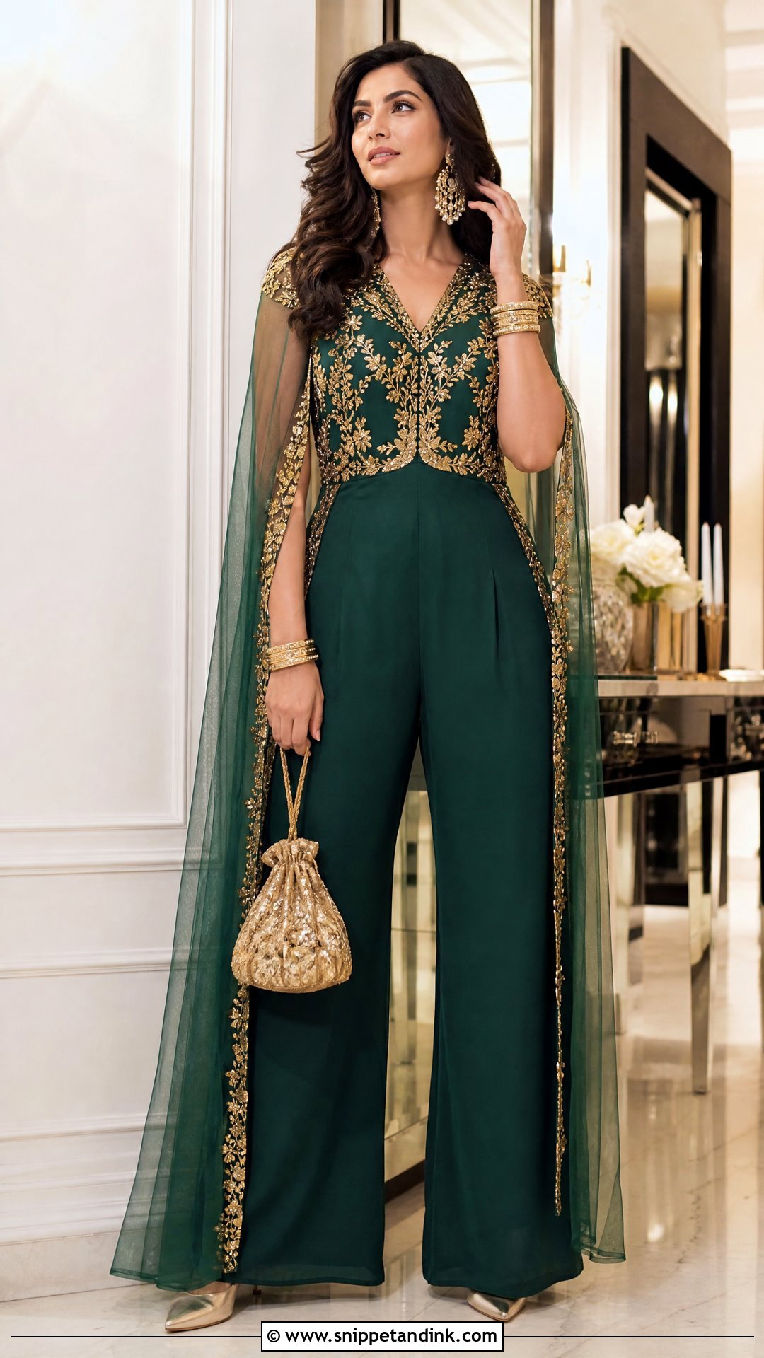 Indo Western Embroidered Jumpsuit - Snippet and Ink - 25 Indo Western Party Wear Dress Indian Weddings Ideas