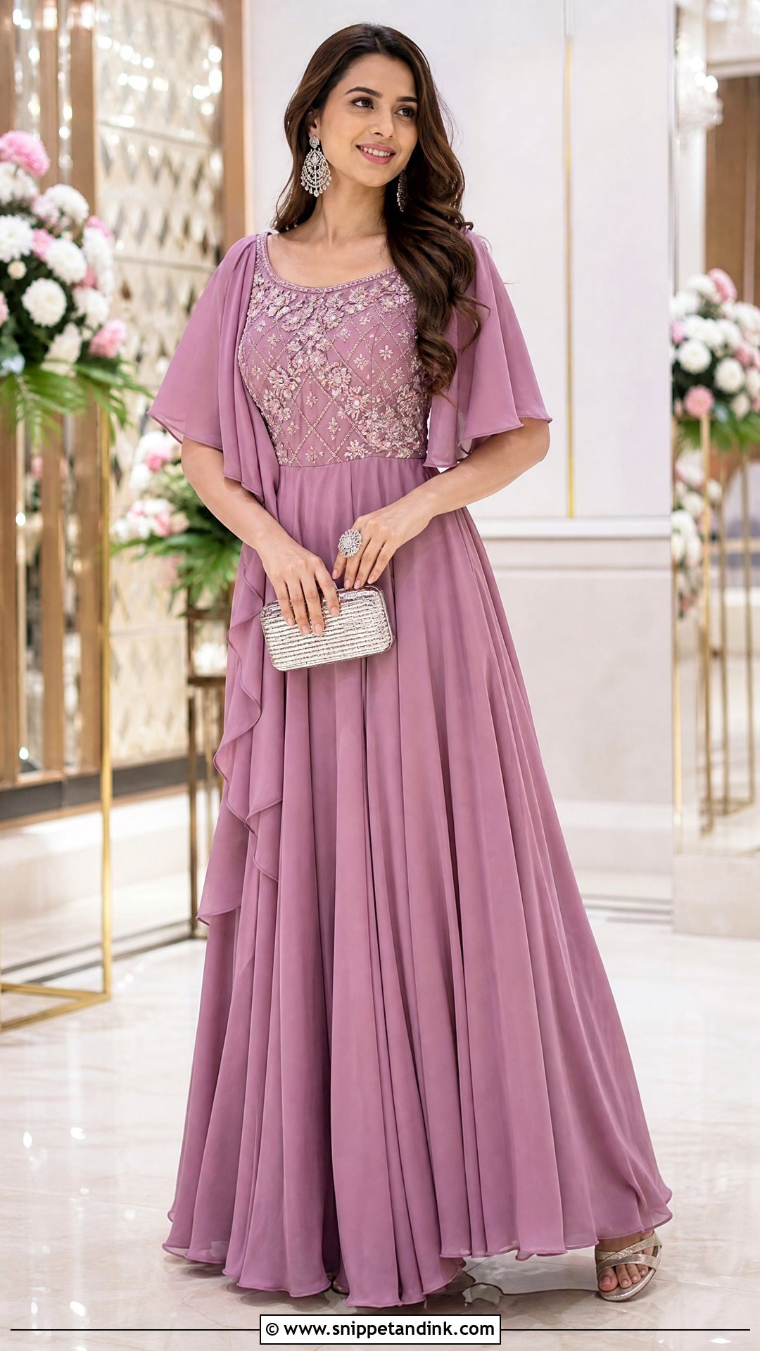 Indo Western Gown For A Summer Indian Wedding - Snippet and Ink - 20 Summer Indian Wedding Outfit Ideas