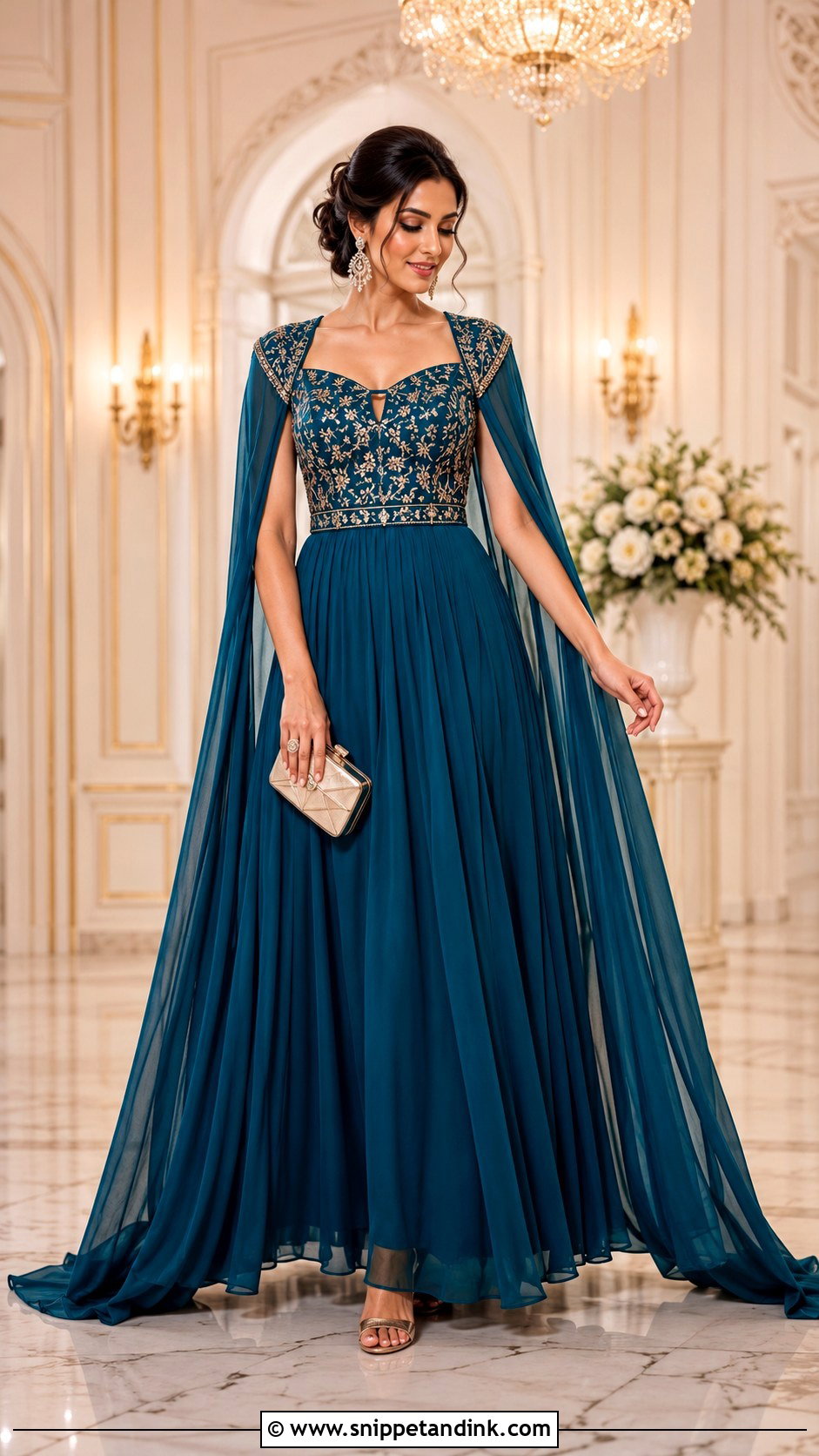 Indo Western Gown For Sangeet Function - Snippet and Ink - 20 Marrige Function Outfit Ideas