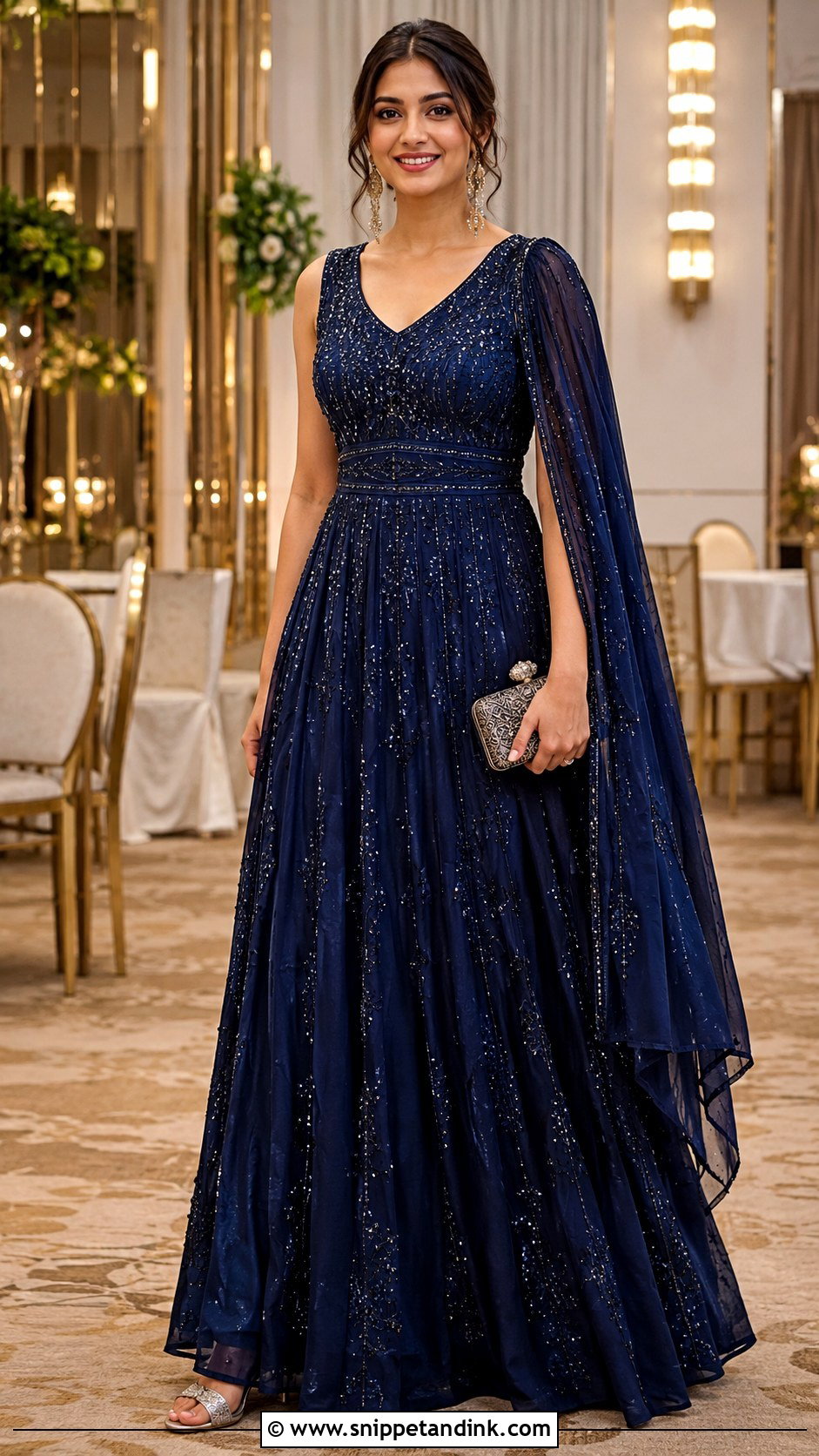 Indo Western Gown Sangeet Outfit - Snippet and Ink - 20 Indian Prewedding Outfit Ideas