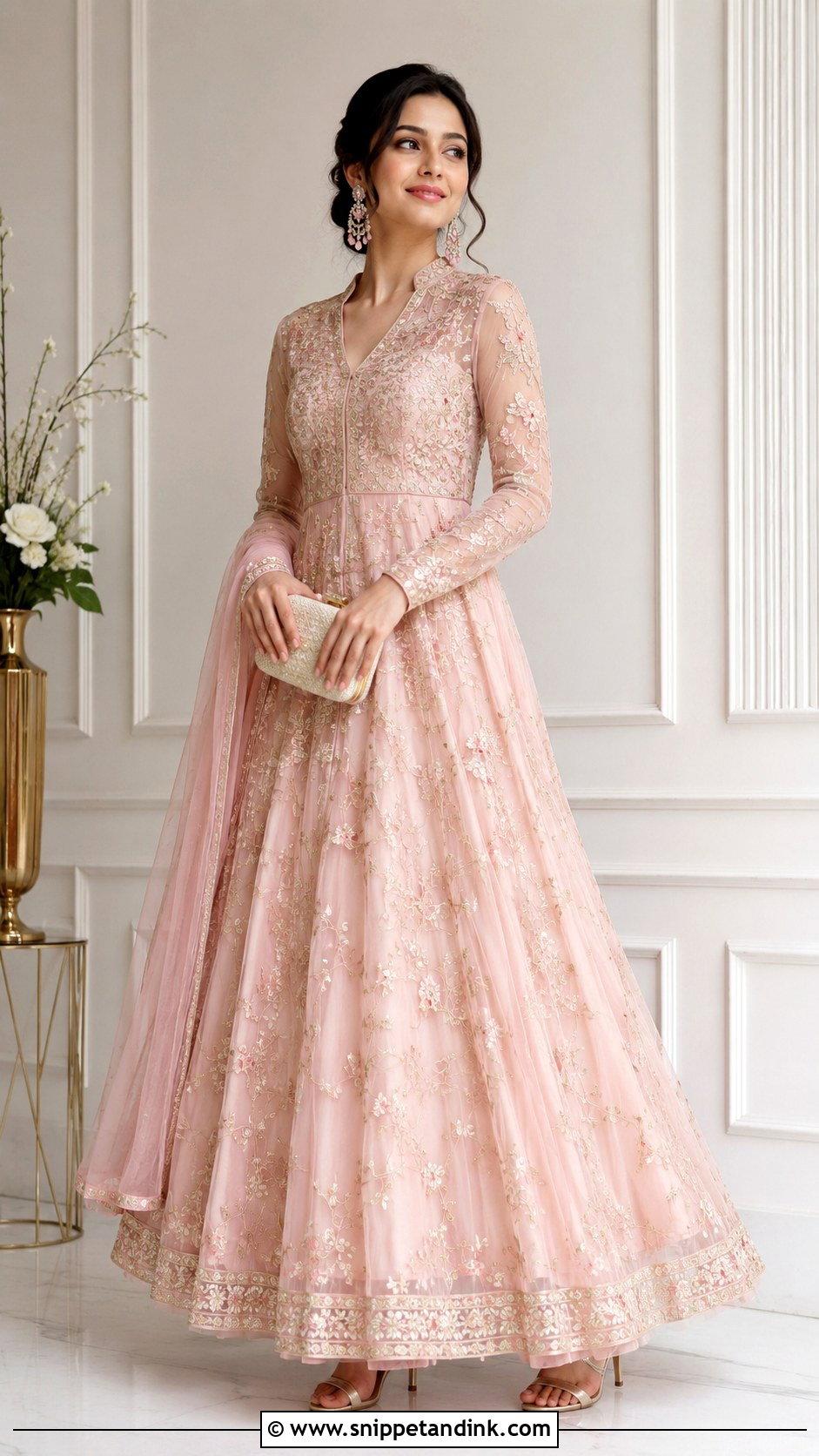 Indo Western Gown With Indian Embroidery - Snippet and Ink - 25 Indo Western Dress for Wedding Ideas