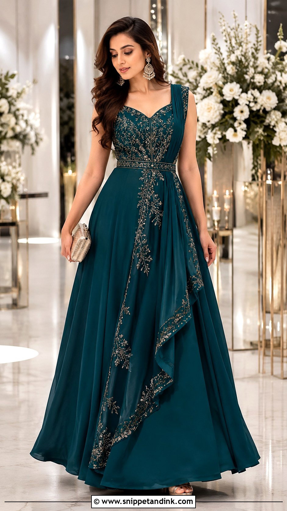 Indo Western Gown for the Reception - Snippet and Ink - 20 Indian Sister Wedding Outfit Ideas