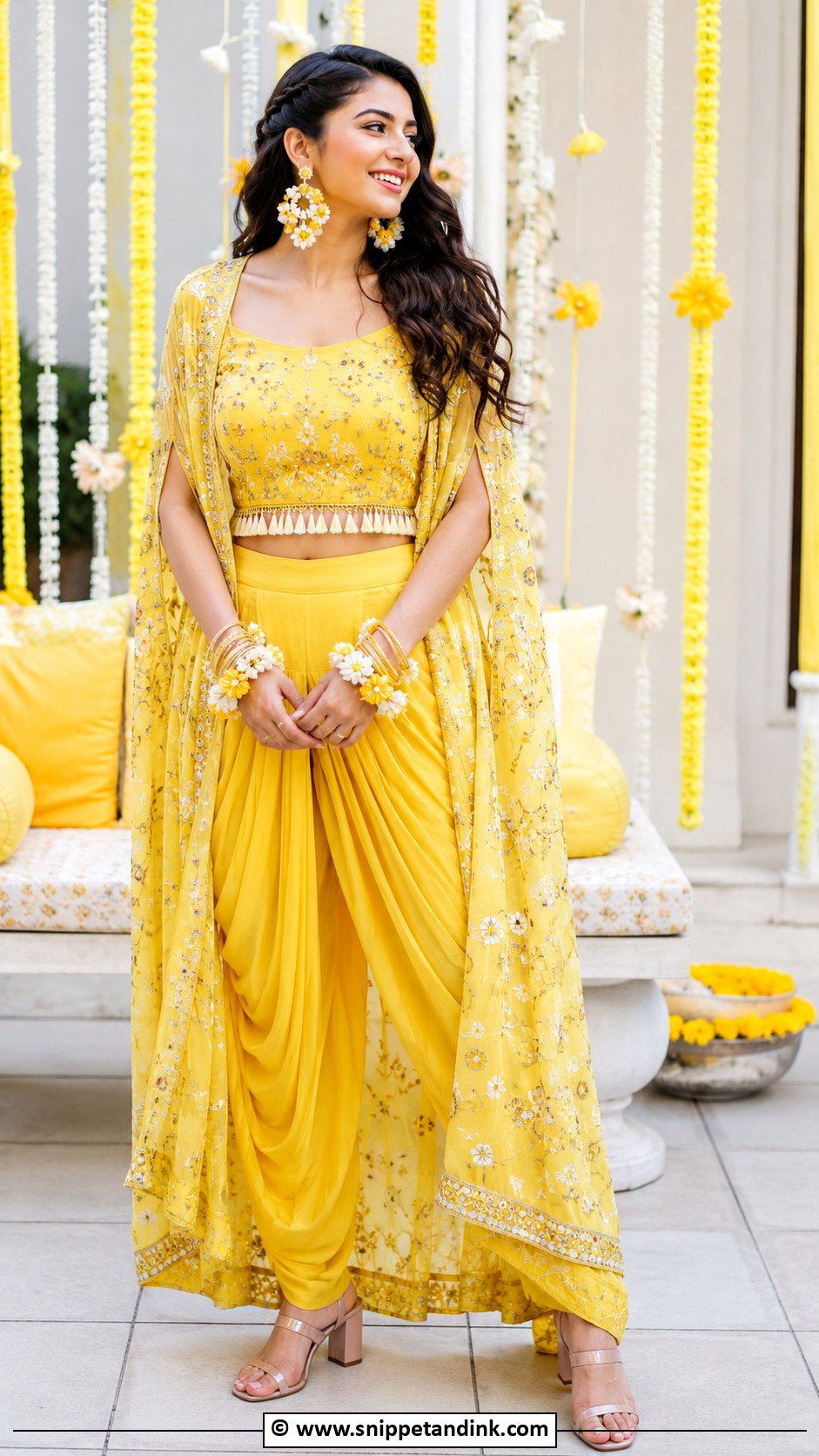 Indo Western Haldi Outfit For Bride - Snippet and Ink - 30 Best Haldi Outfits for Brides