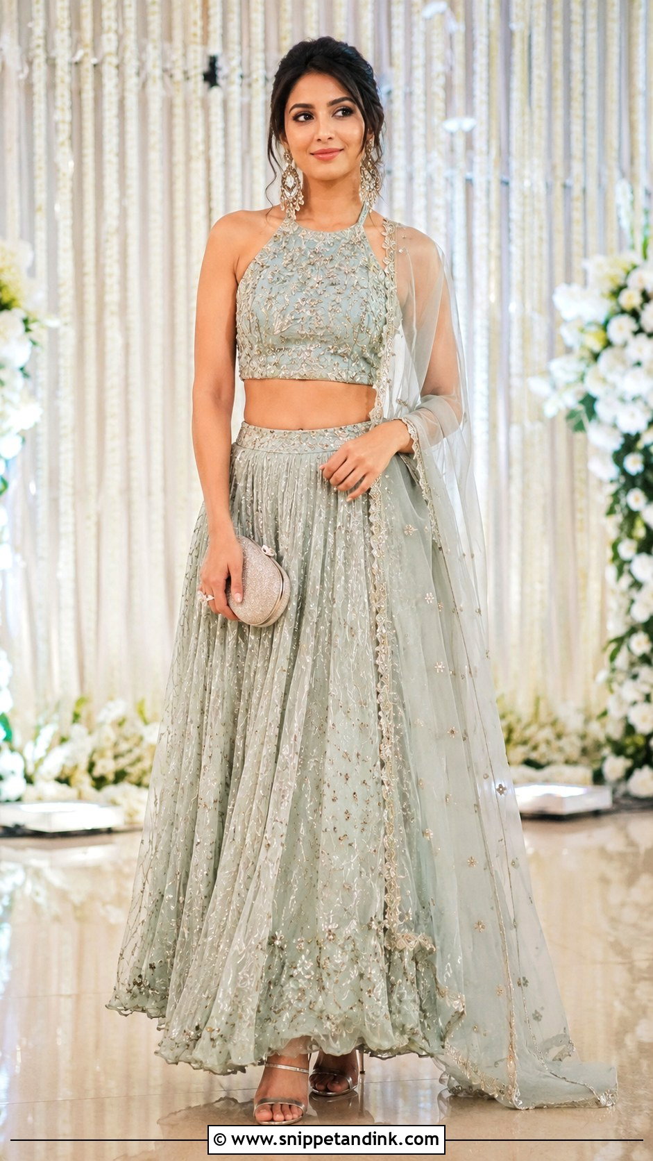 Indo Western Halter Lehenga Outfit - Snippet and Ink - 30 Indo Western Wedding Outfits