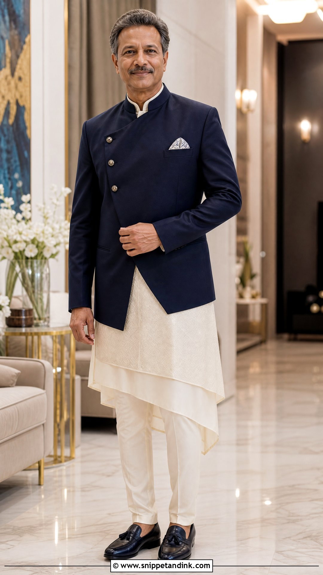 Indo Western Jacket For Bride Father - Snippet and Ink - 25 Indian Bride Father Outfit Ideas