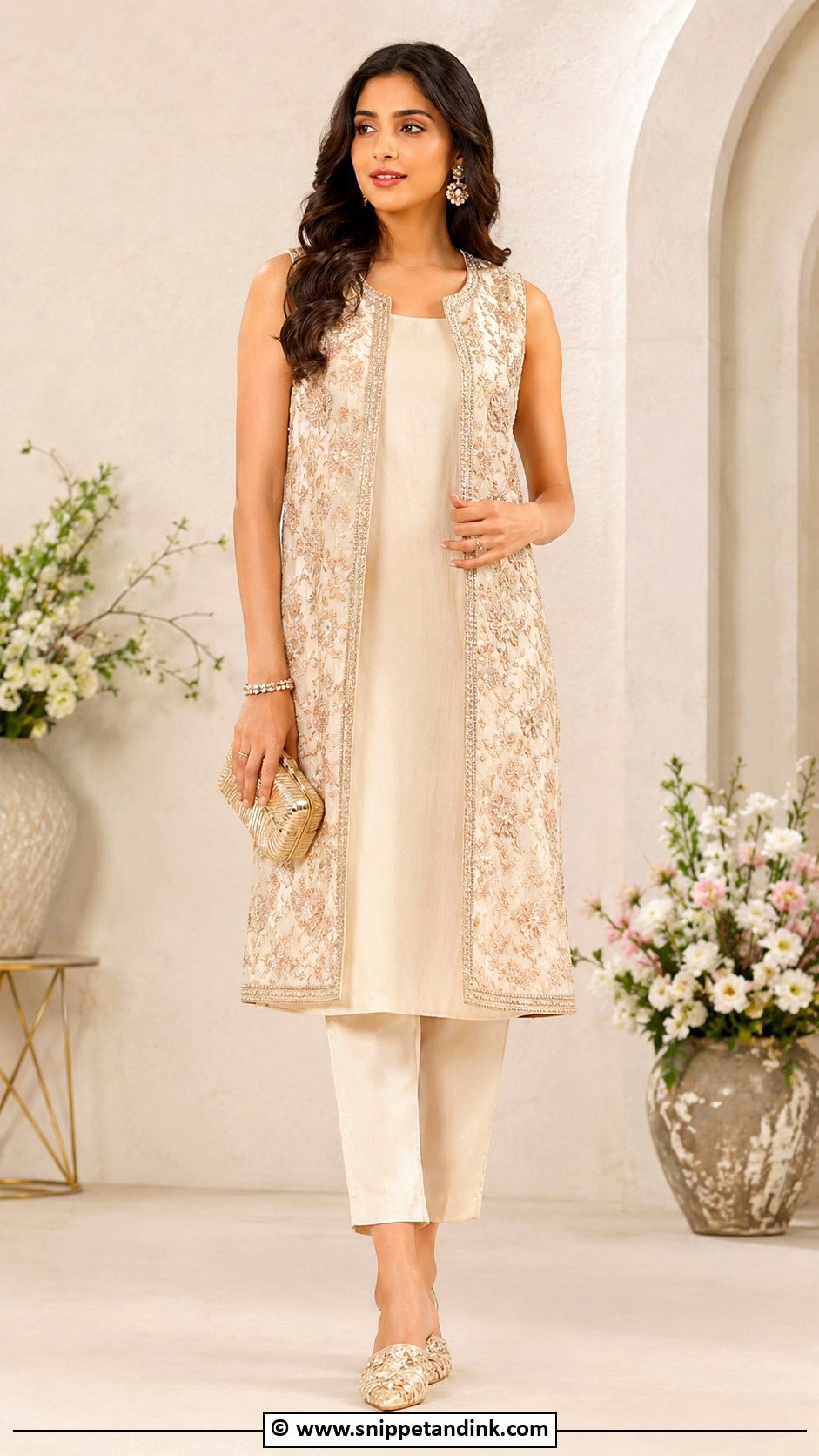 Indo Western Jacket Kurta With Pants - Snippet and Ink - 25 Indo Western Outfits for Women Wedding