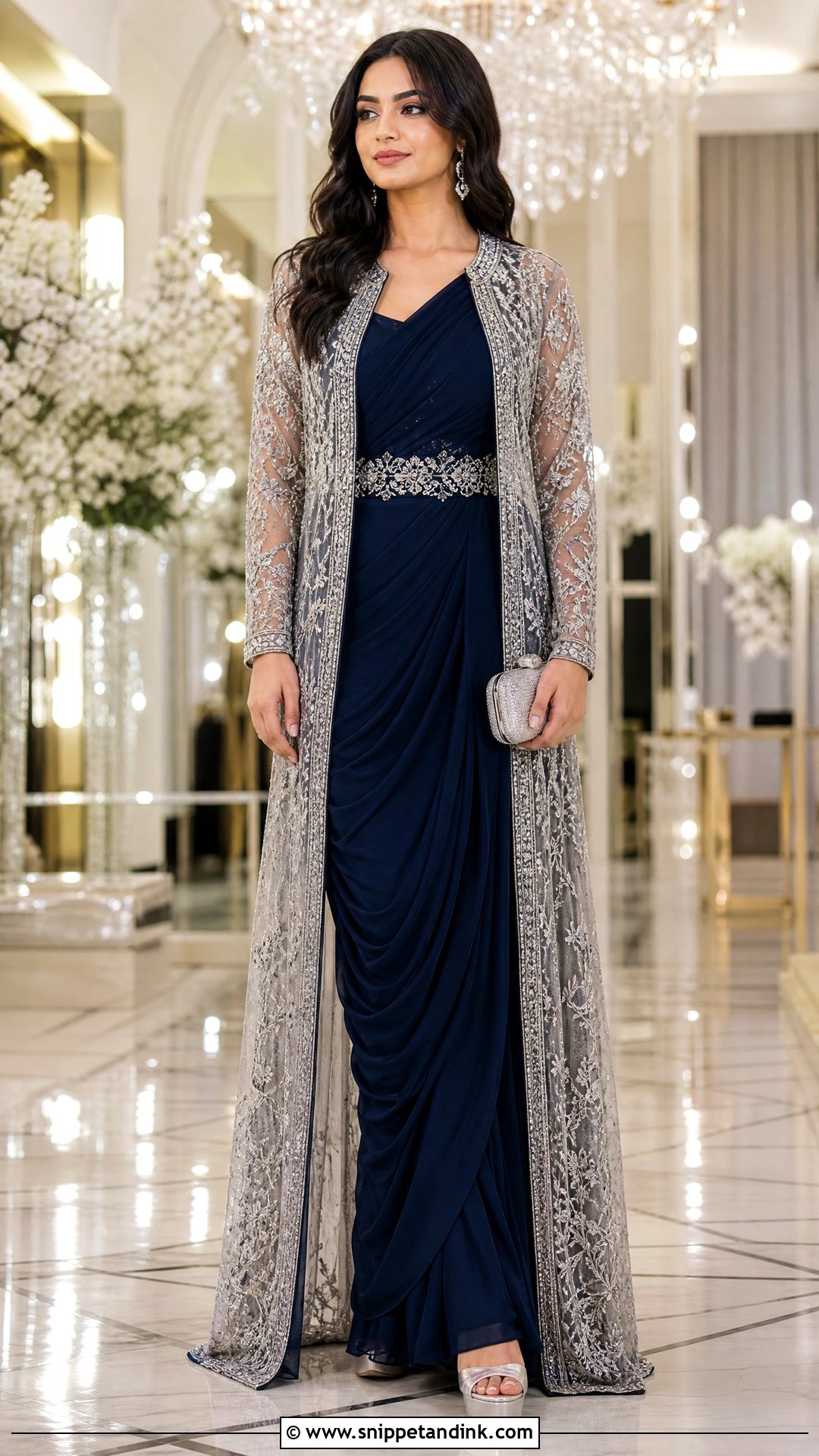 Indo Western Jacket Saree Gown - Snippet and Ink - 25 Indo Western Party Wear Dress Indian Weddings Ideas