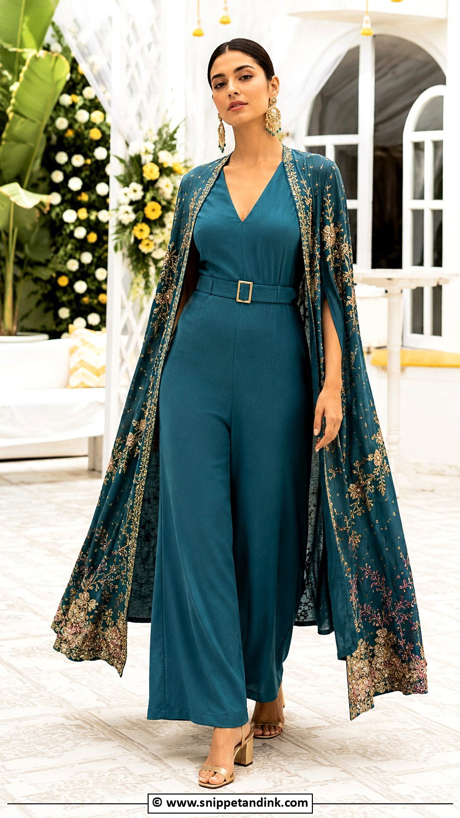Indo Western Jumpsuit For Mehandi - Snippet and Ink - 25 Mehandi Outfit Ideas