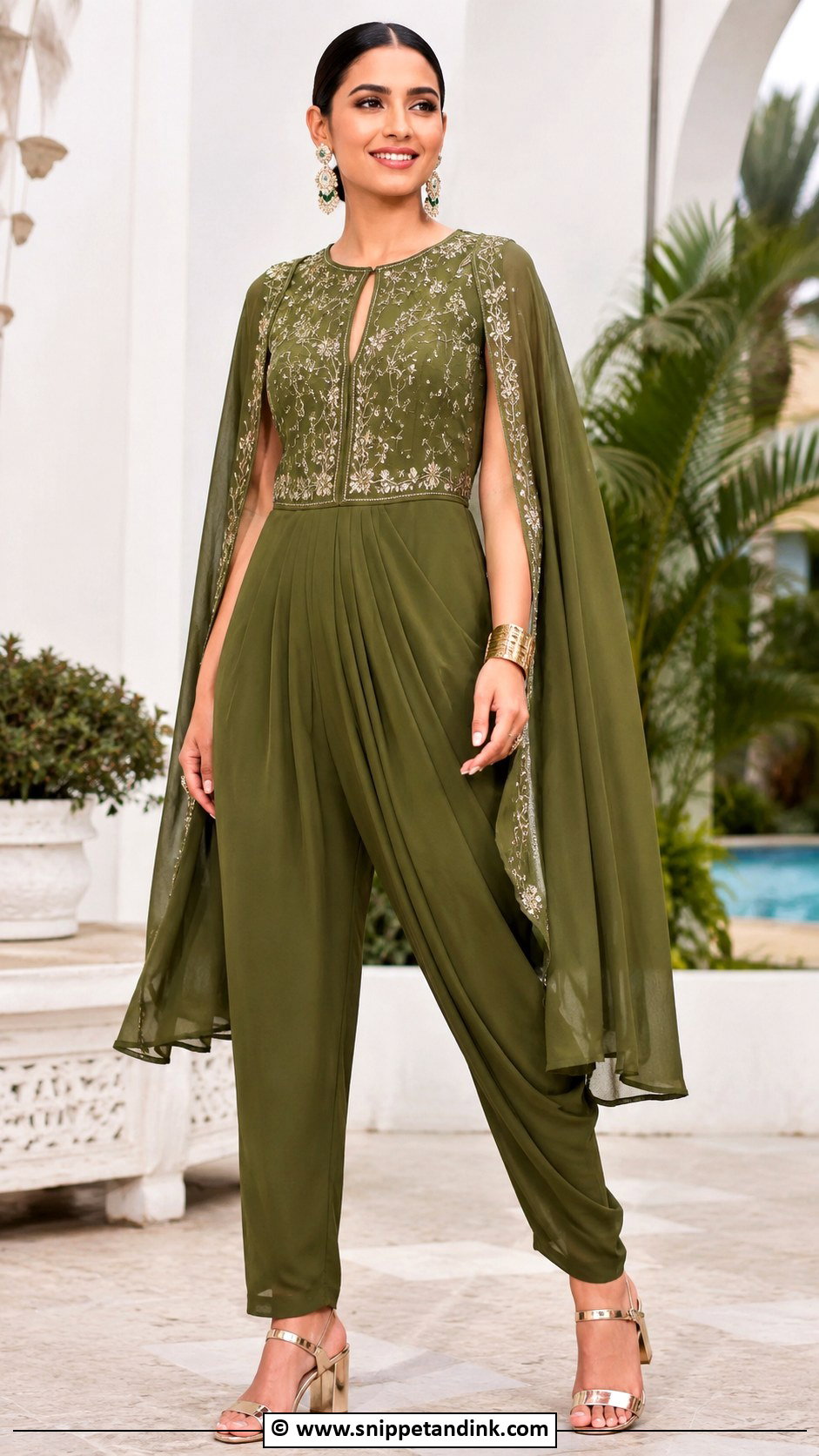 Indo Western Jumpsuit Mehendi Outfit For Sister - Snippet and Ink - 30 Mehendi Outfits Sisters