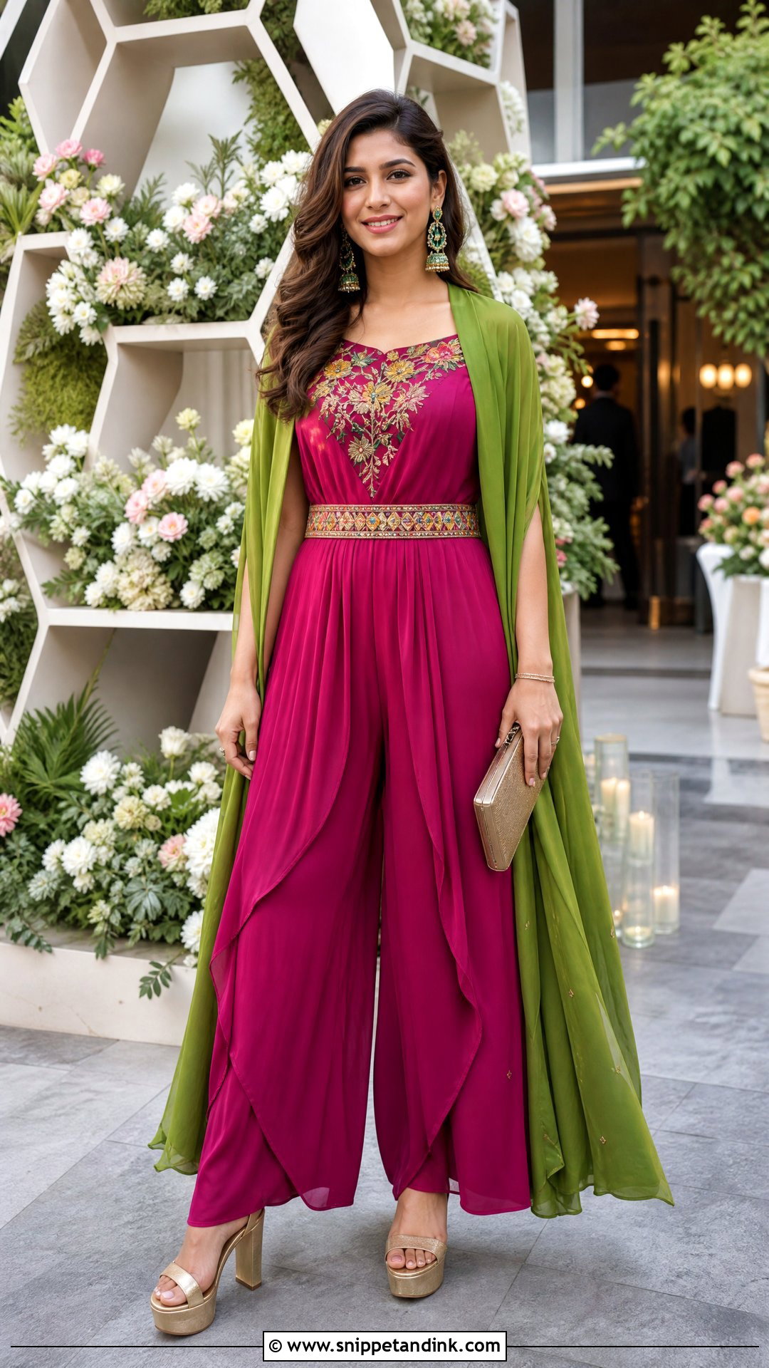 Indo Western Jumpsuit Mehendi Outfit - Snippet and Ink - 25 Mehendi Night Outfit Ideas