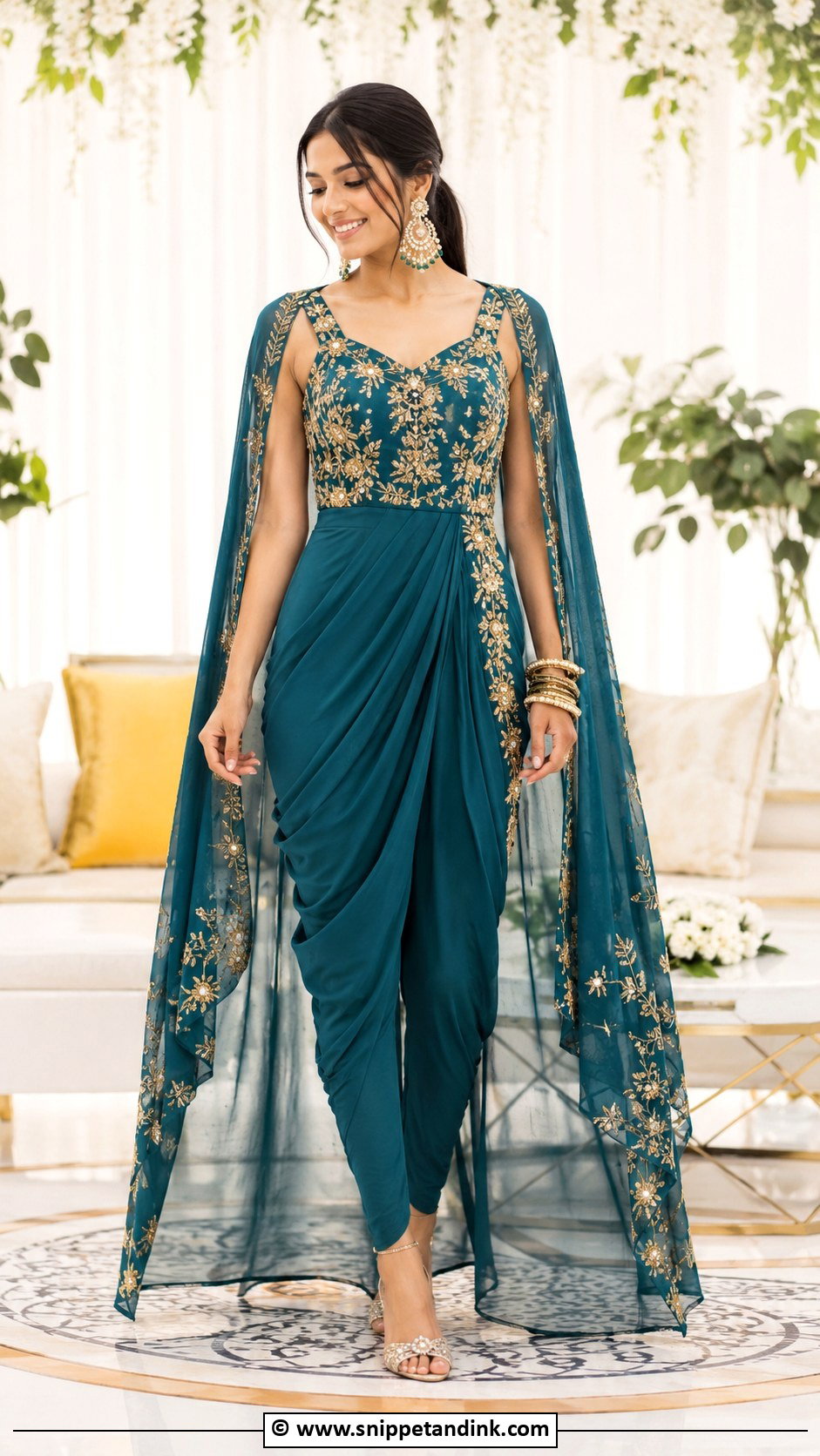 Indo Western Jumpsuit Mehndi Outfit - Snippet and Ink - 30 Mehandi Dresses Mehndi Outfit